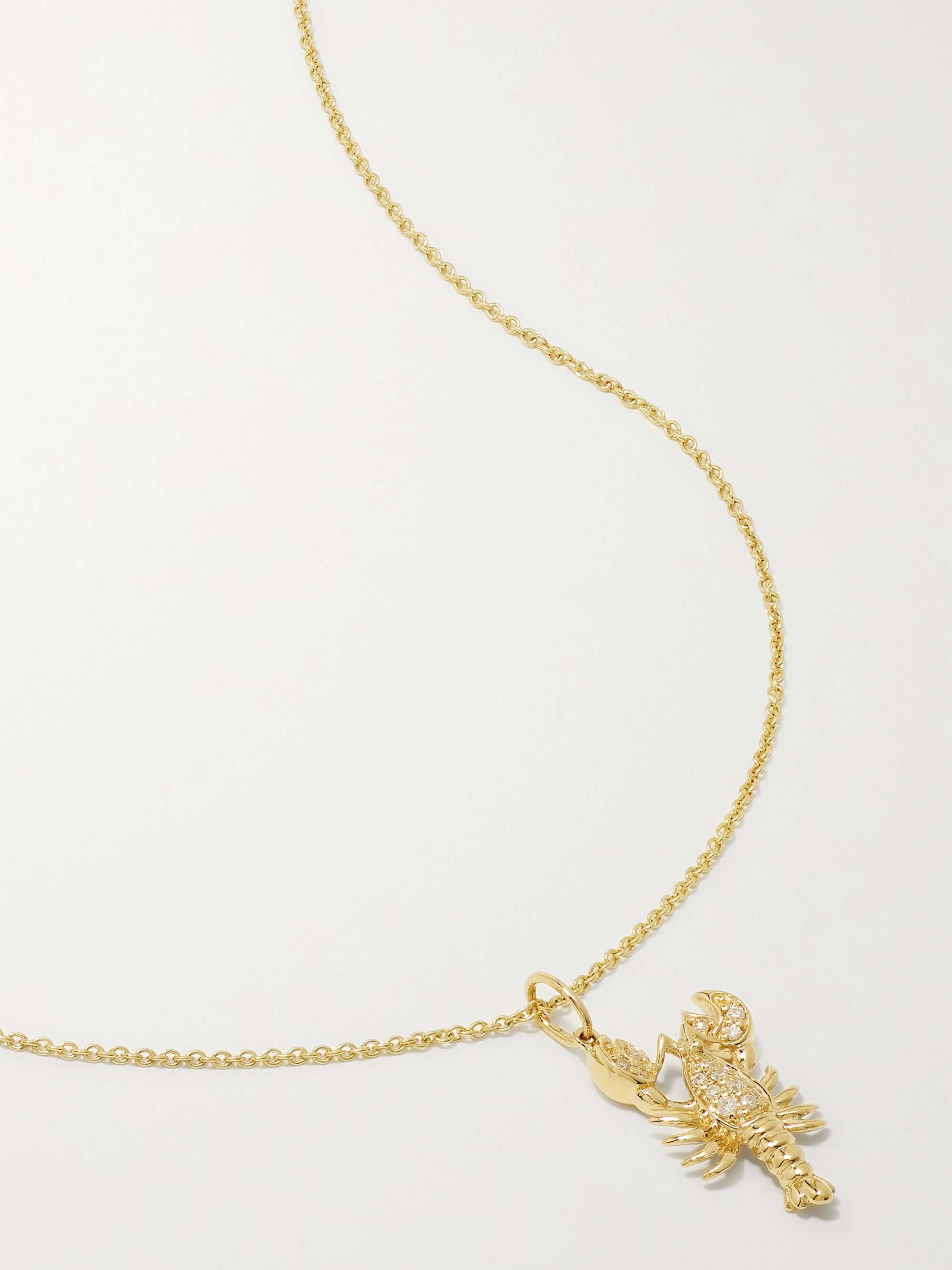 Lobster 14 karat gold diamond necklace