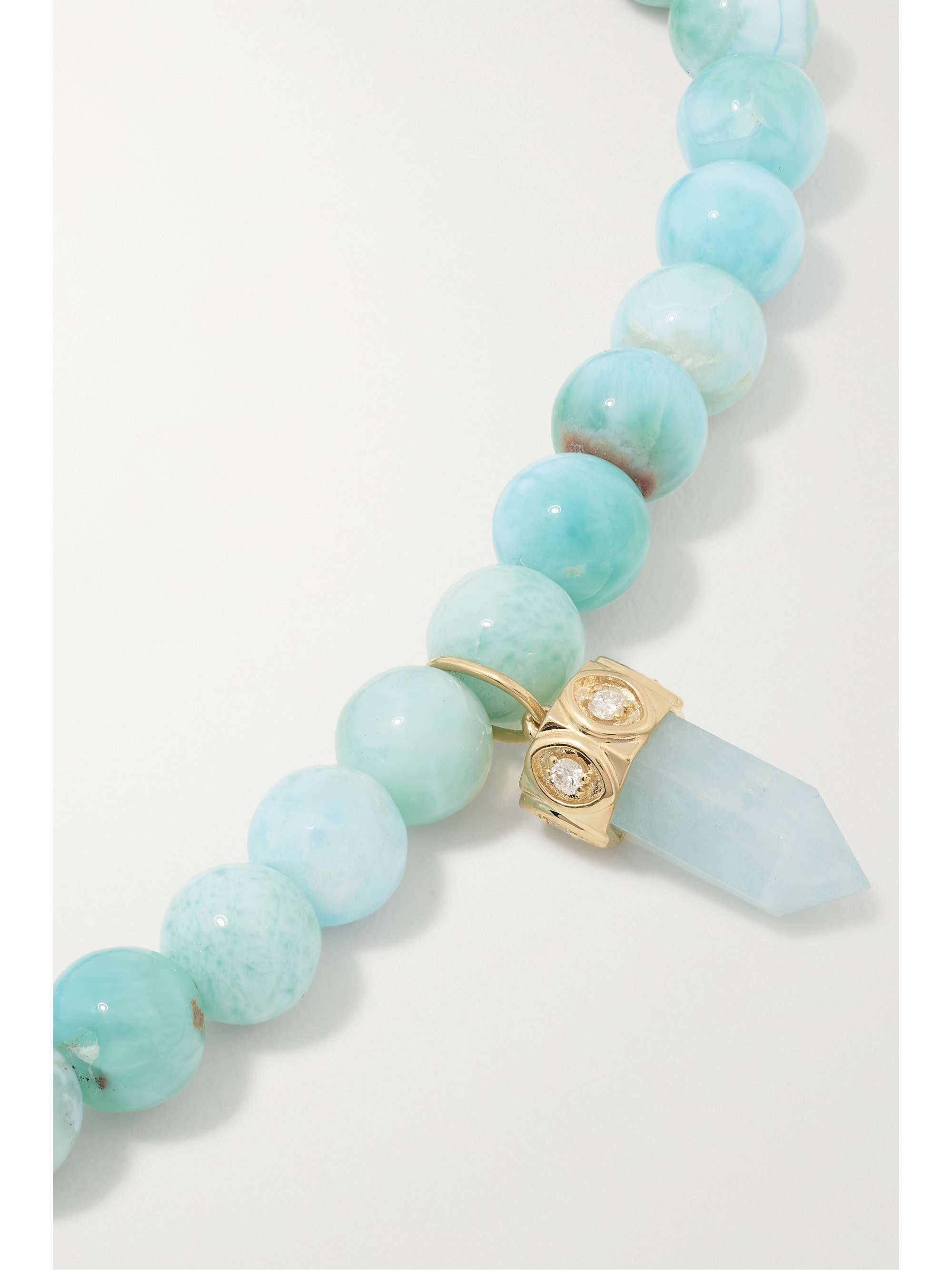 SYDNEY EVAN Palm Tree 14-karat gold multi-stone bracelet