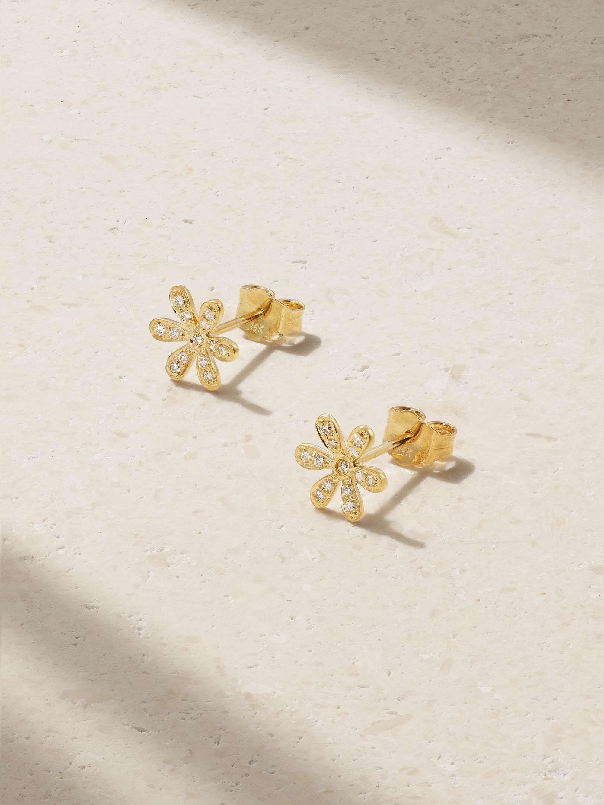 Gold Daisy 14-karat gold diamond earrings | SYDNEY EVAN | NET-A-PORTER