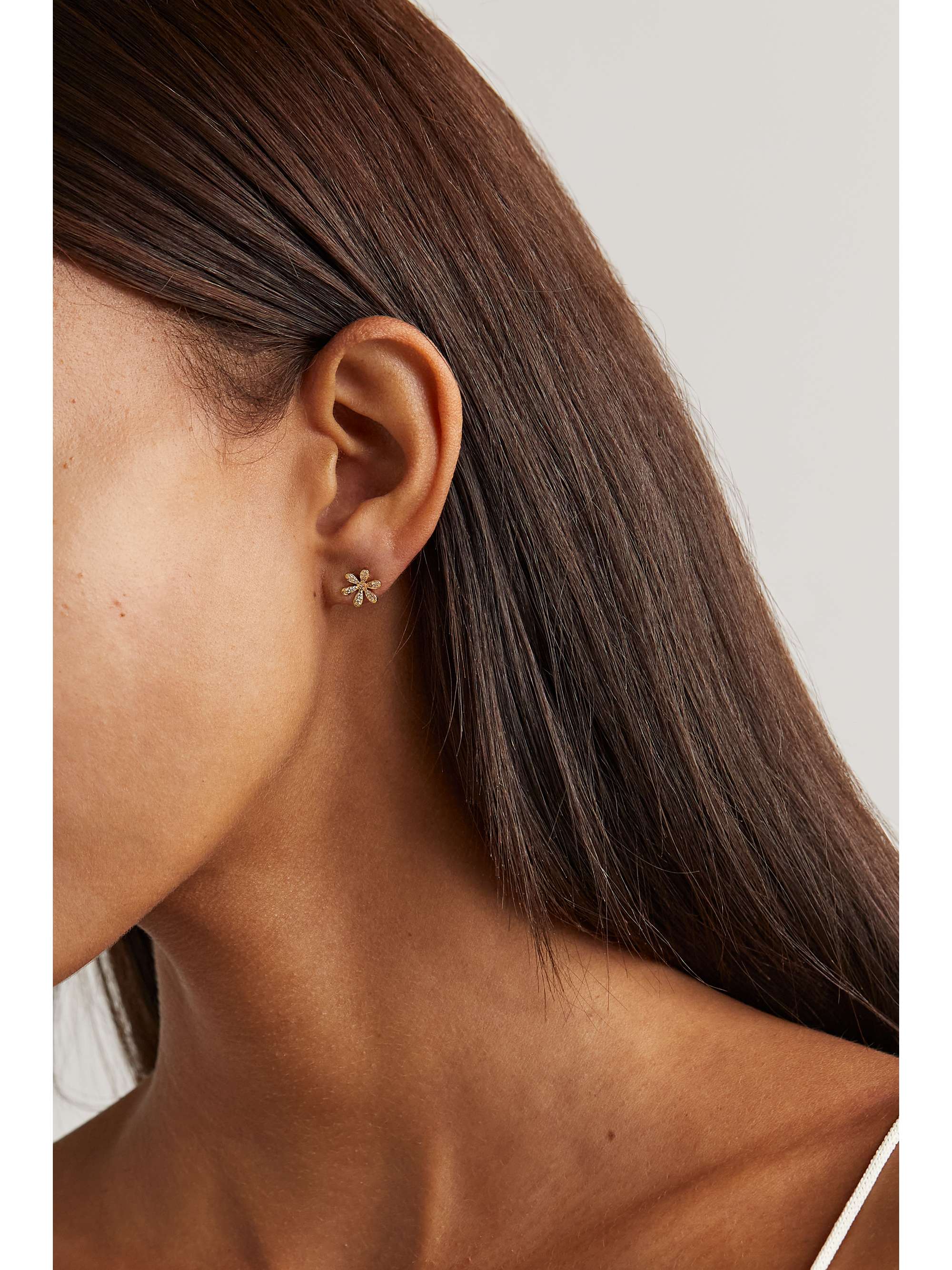SYDNEY EVAN Daisy 14-karat gold diamond earrings