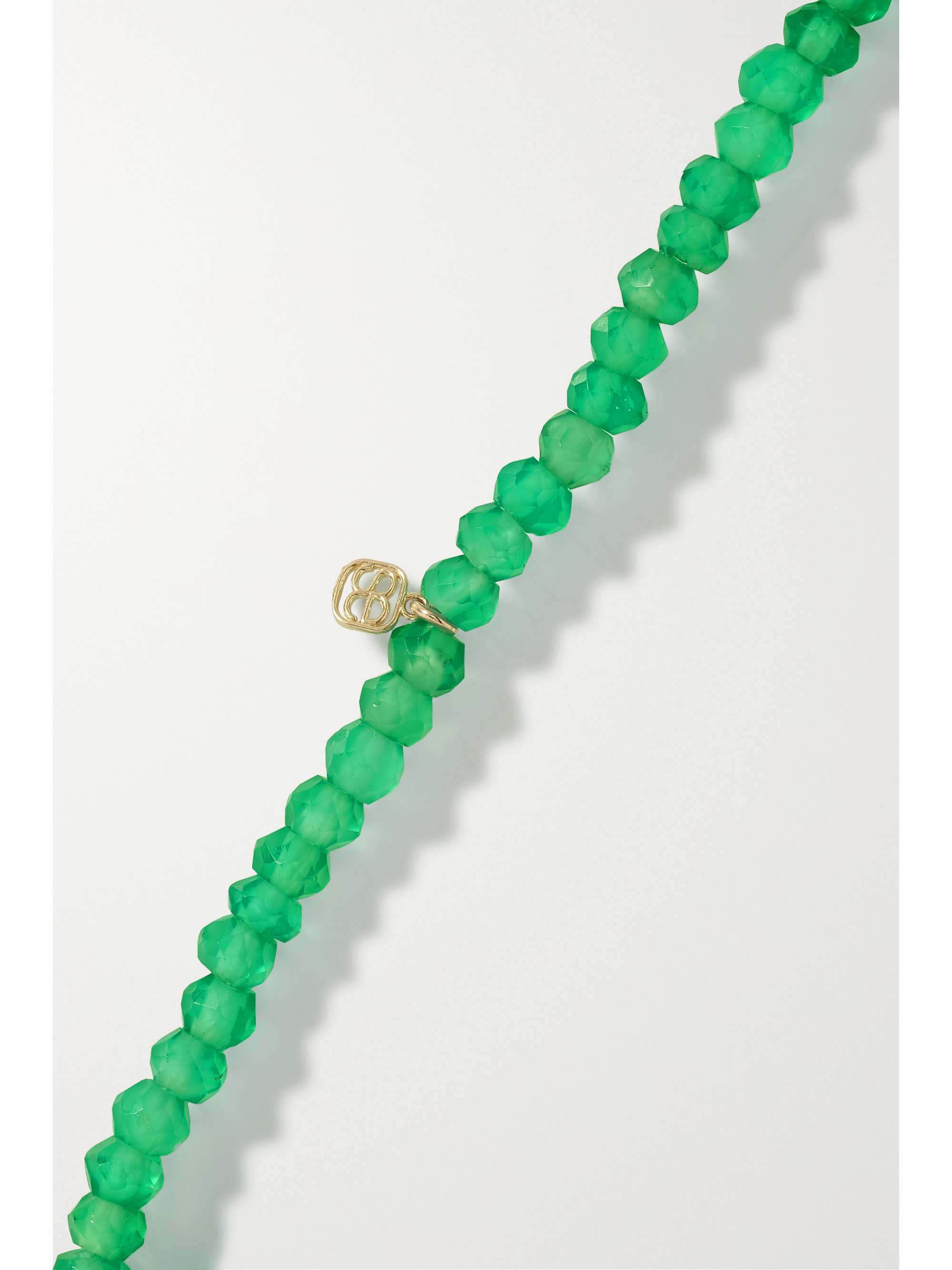 SYDNEY EVAN Small Marquis Eye 14-karat gold, onyx and diamond bracelet