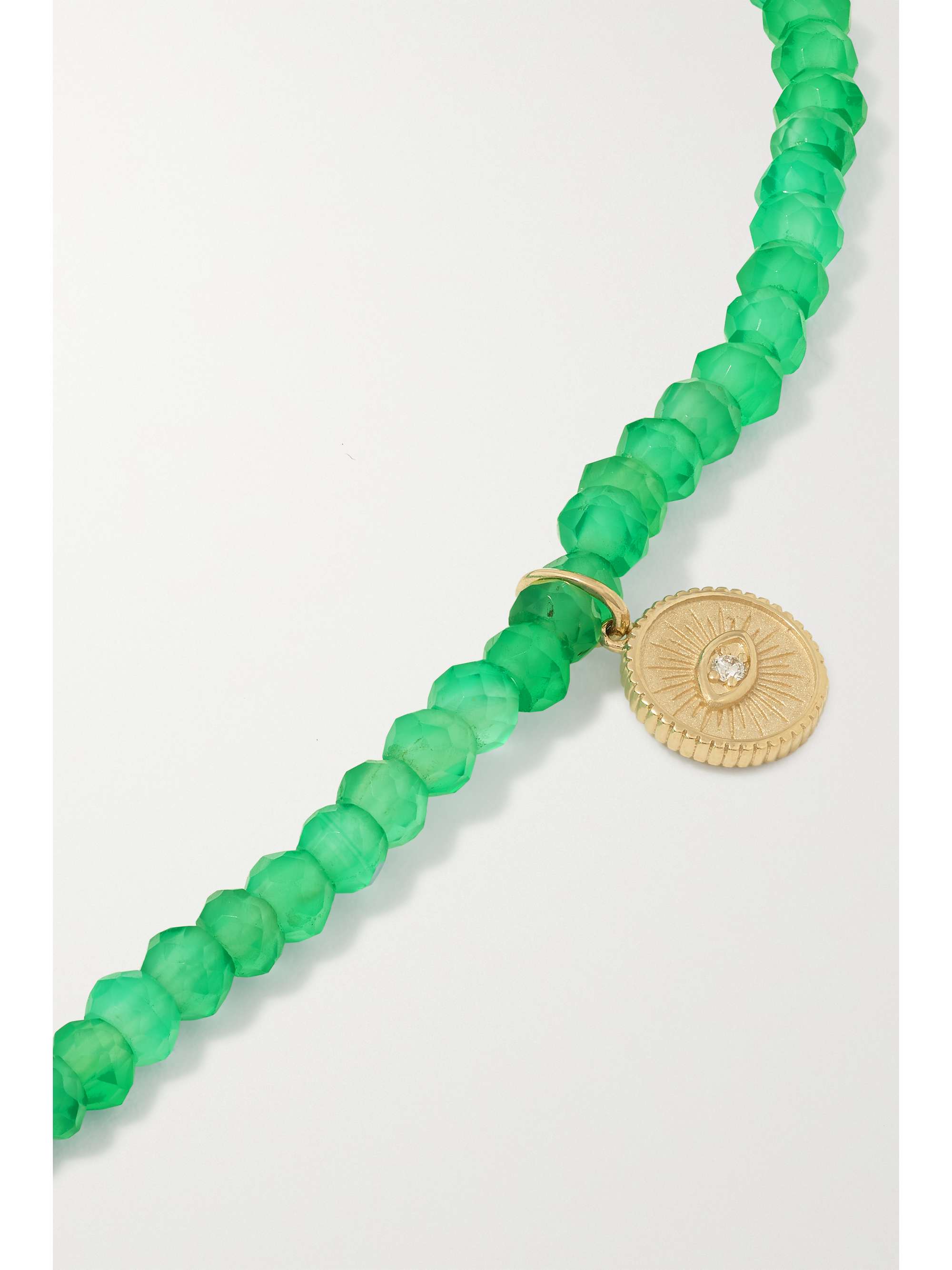 SYDNEY EVAN Small Marquis Eye 14-karat gold, onyx and diamond bracelet