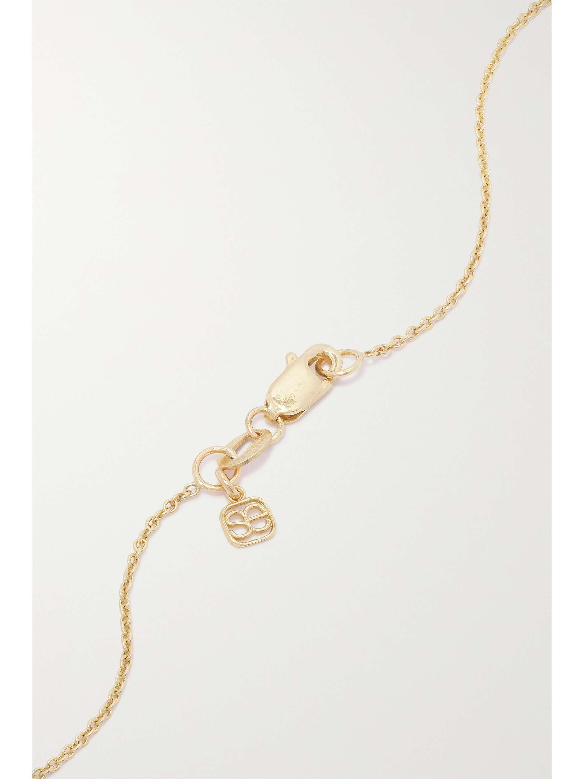 SYDNEY EVAN Collier en or 14 carats (585/1000), diamants et saphirs Small Evil Eye