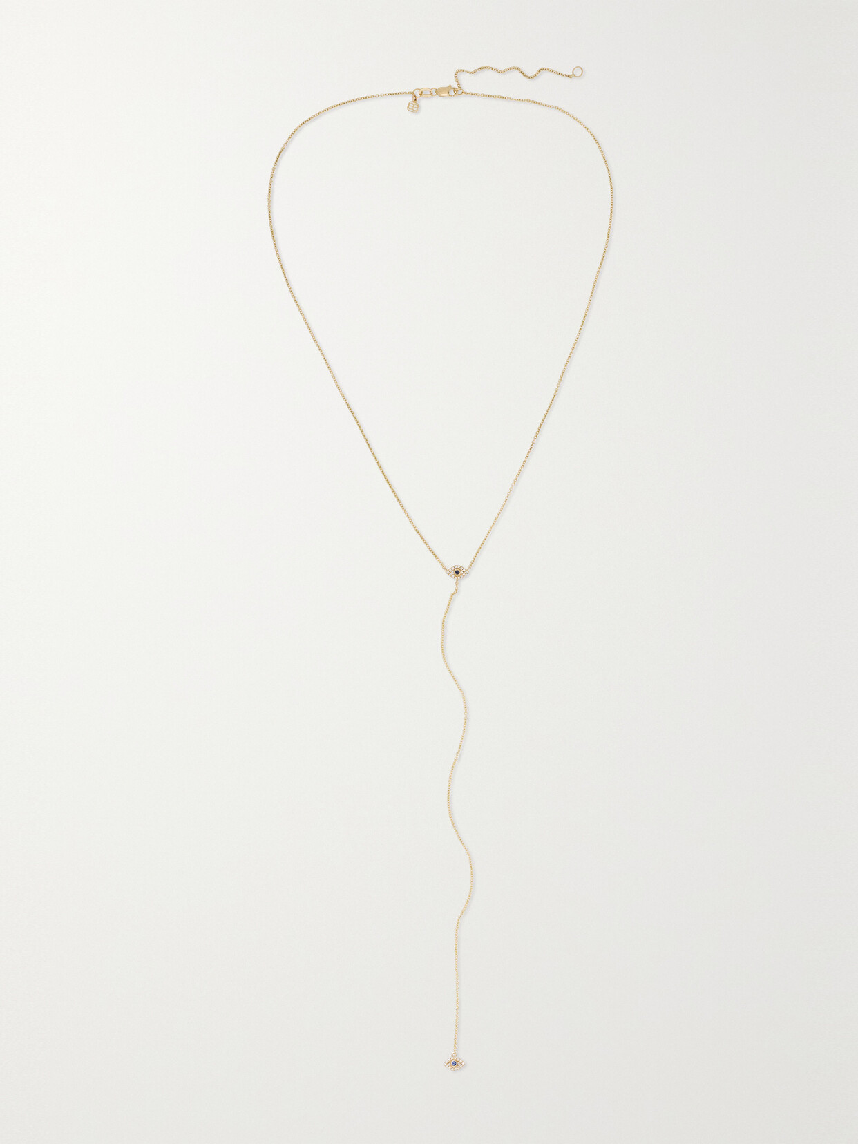 Sydney Evan Small Evil Eye 14-karat Gold, Diamond And Sapphire Necklace