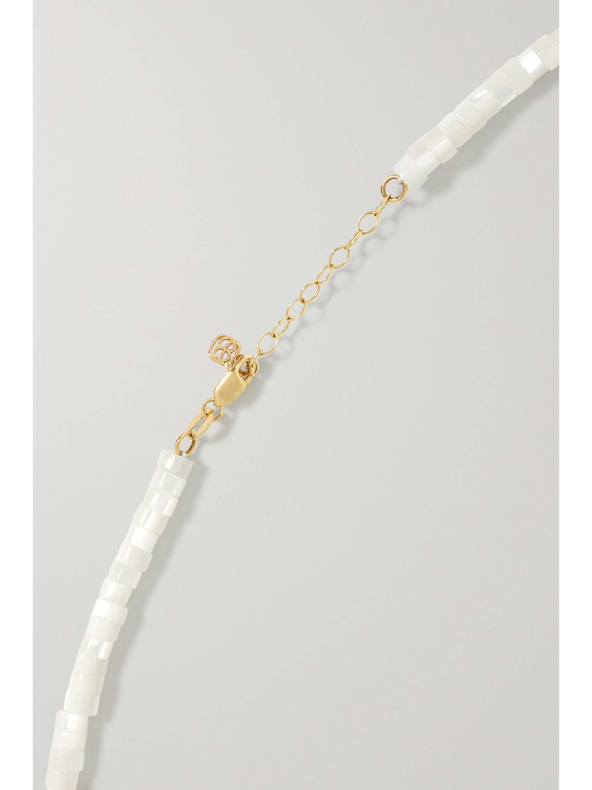 SYDNEY EVAN 14-karat gold, mother-of-pearl and diamond anklet