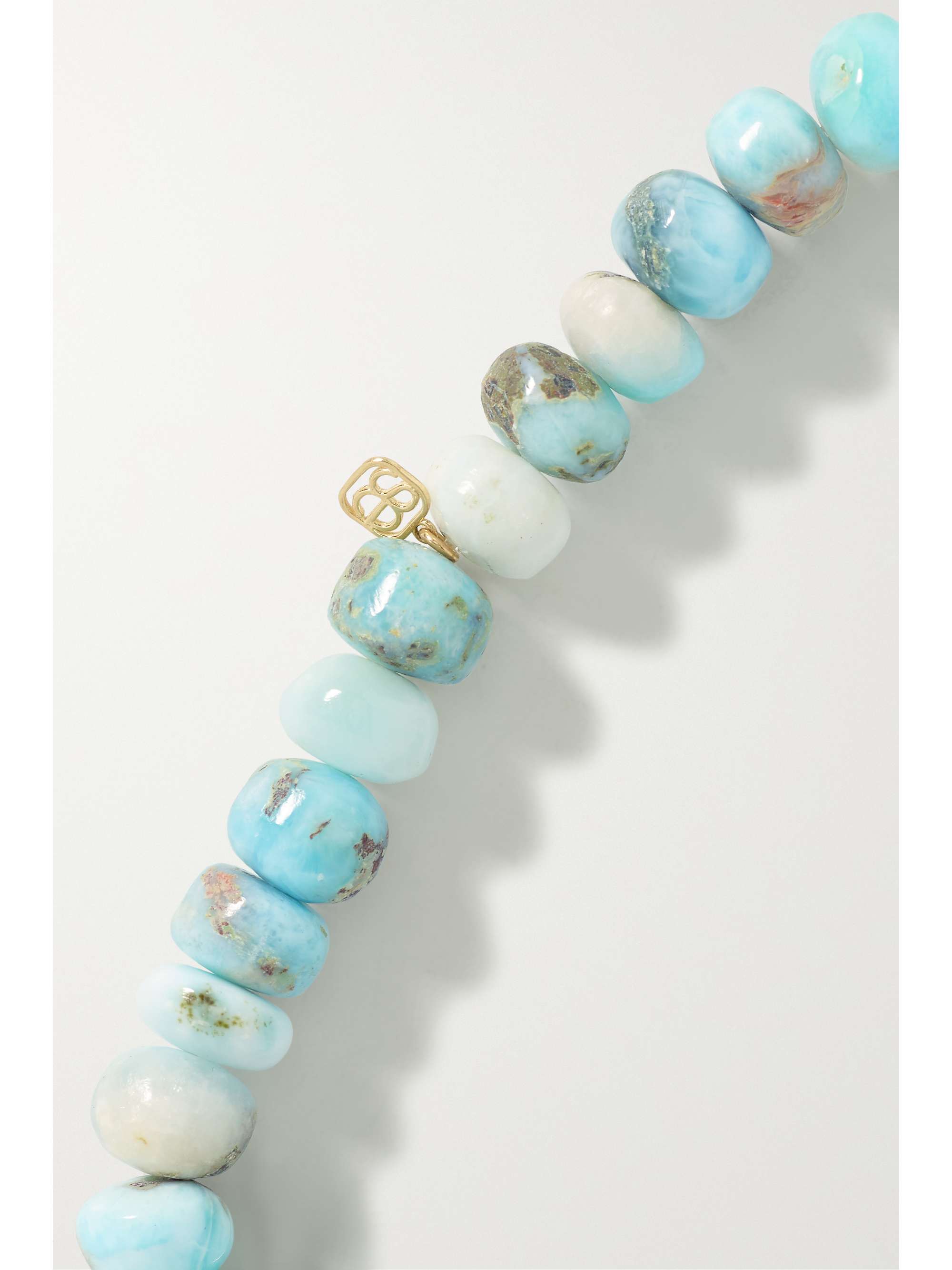 SYDNEY EVAN Cloud 14-karat gold, larimar and diamond bracelet