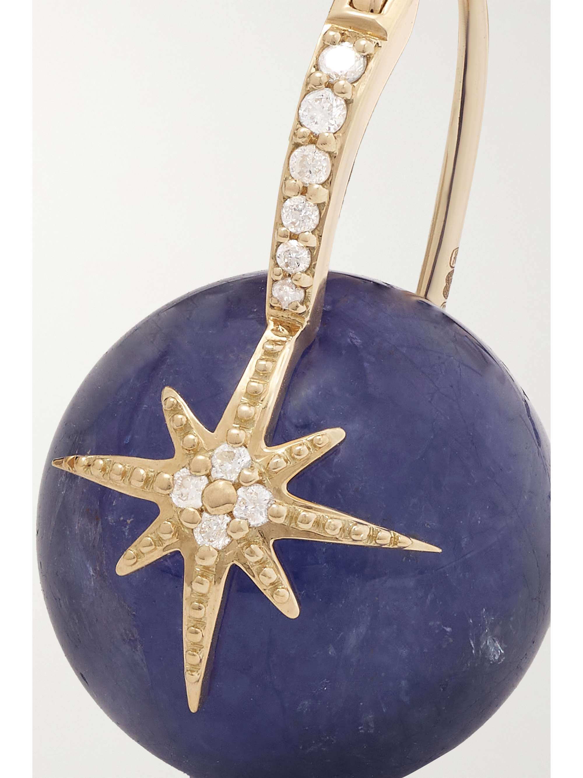 SYDNEY EVAN Starburst 14-karat gold, kyanite and diamond earrings