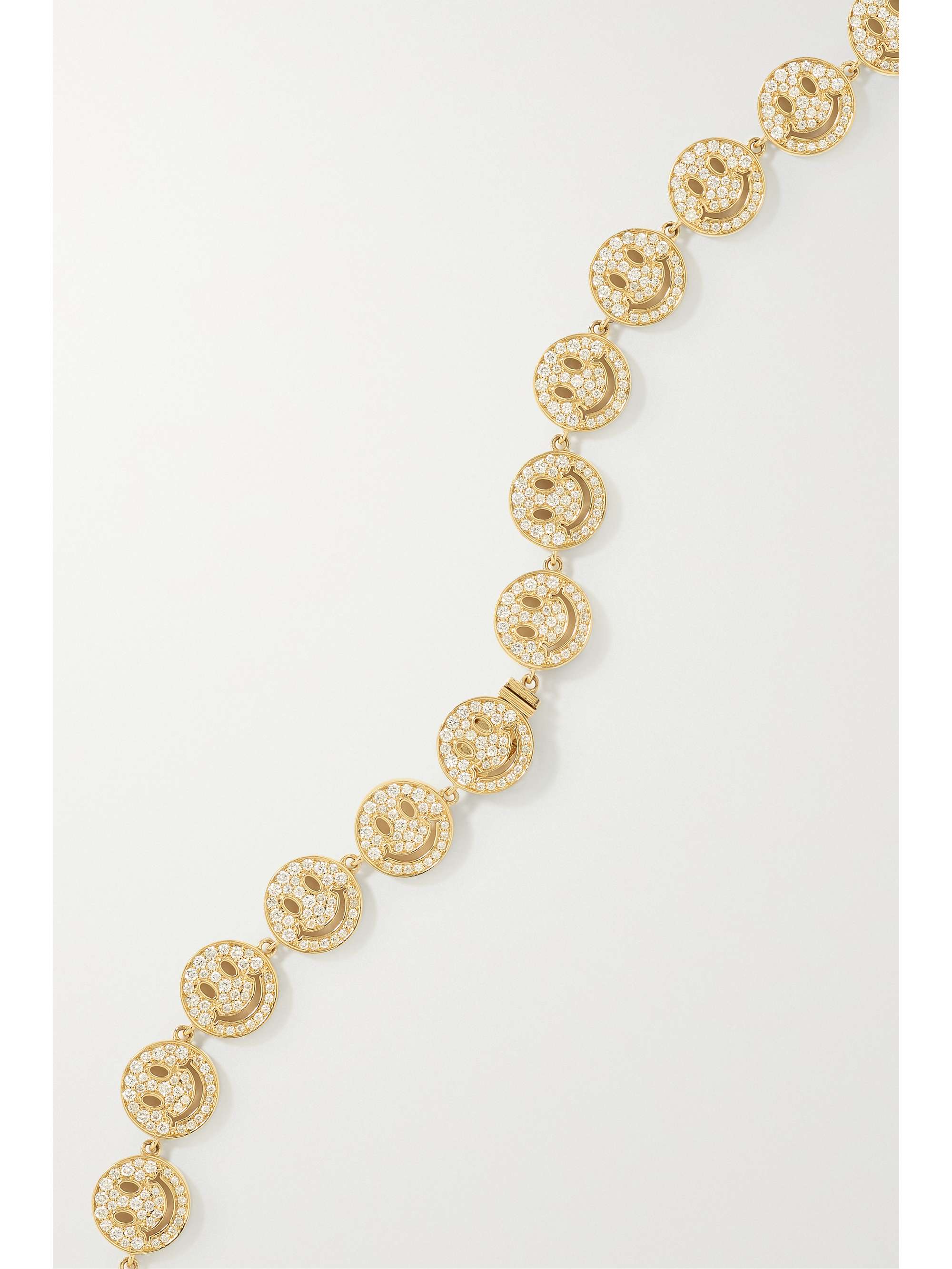 SYDNEY EVAN Happy Face 14-karat gold diamond necklace