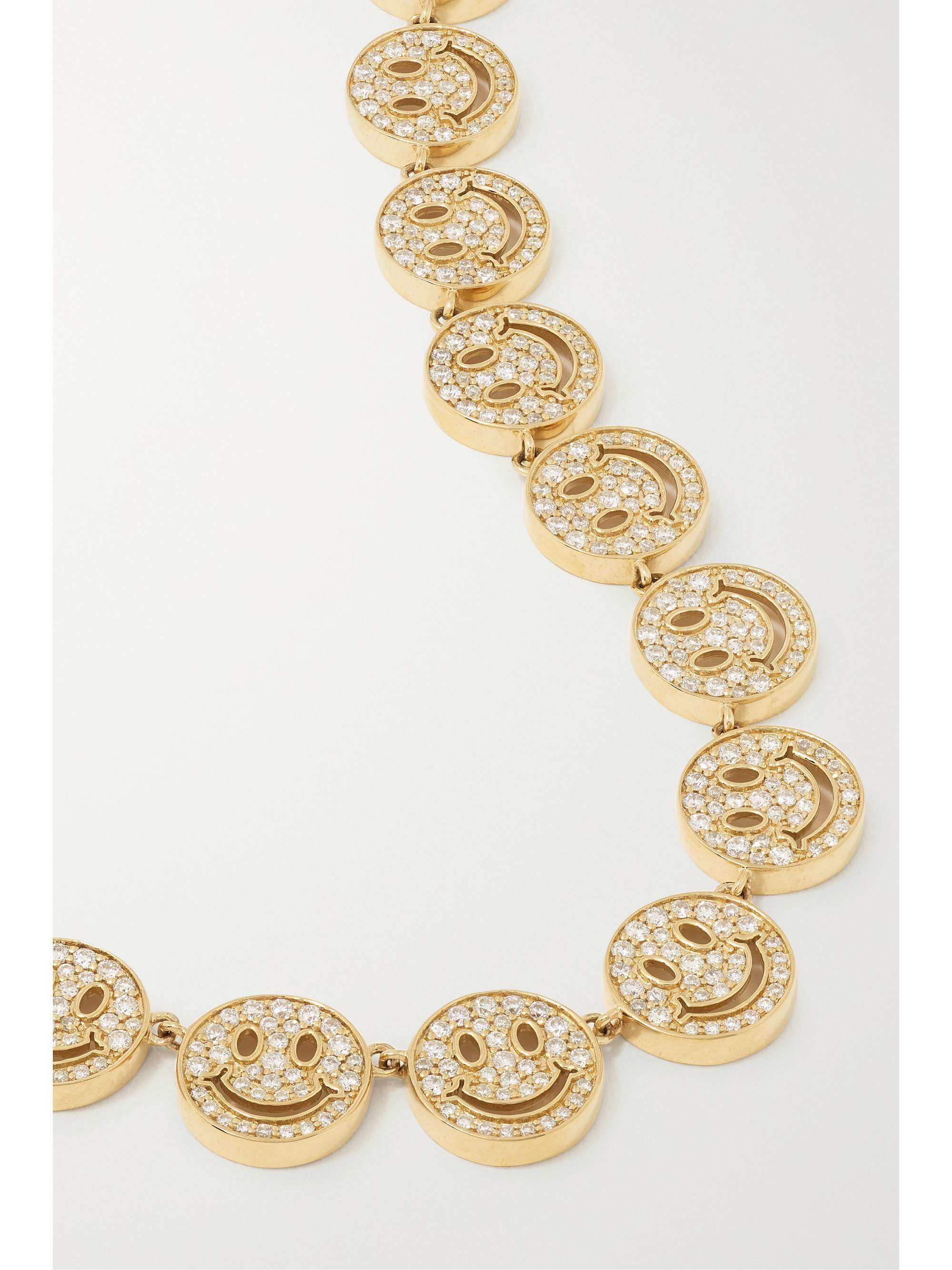 SYDNEY EVAN Happy Face 14-karat gold diamond necklace