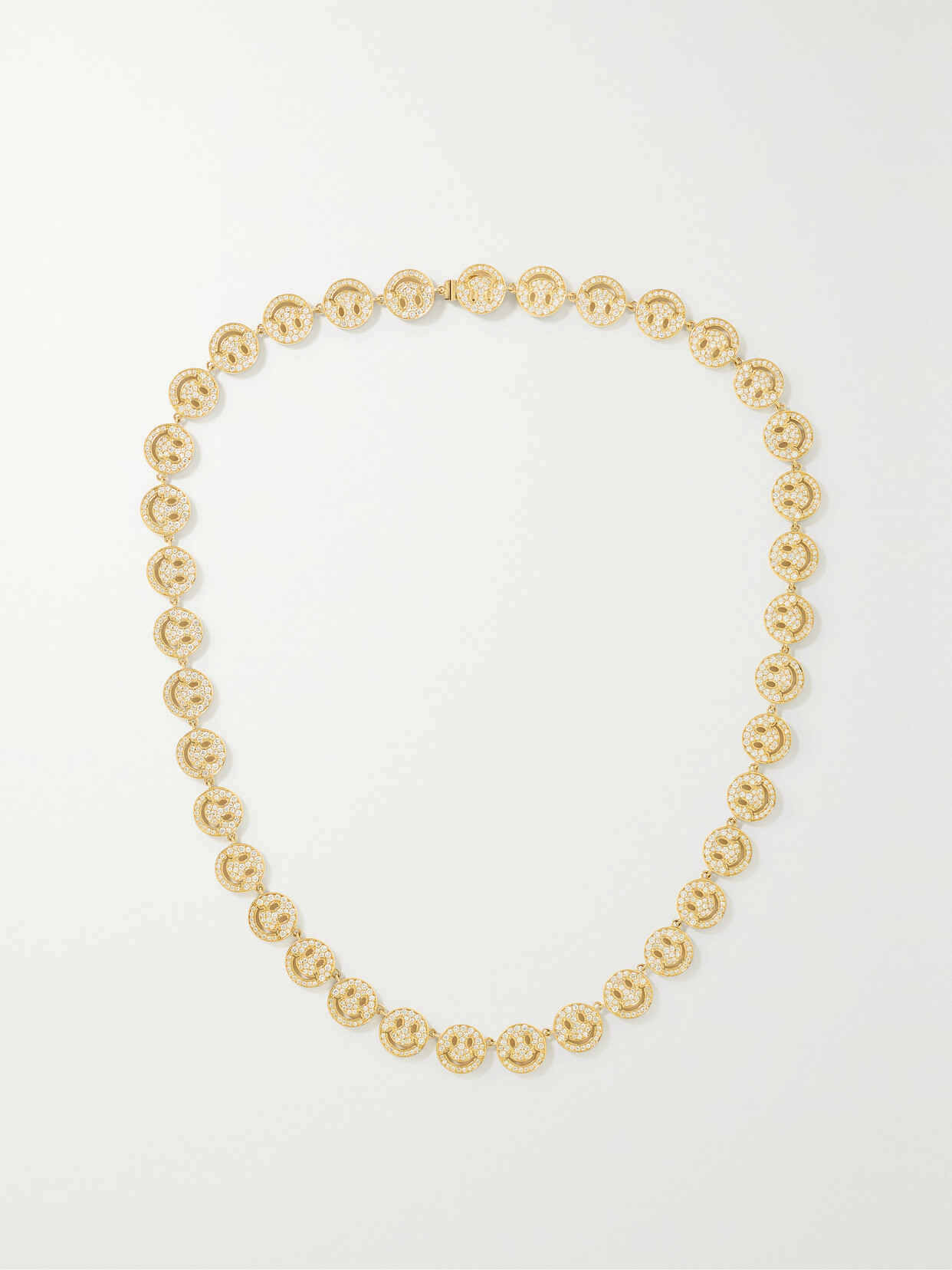 Sydney Evan Happy Face 14-karat Gold Diamond Necklace