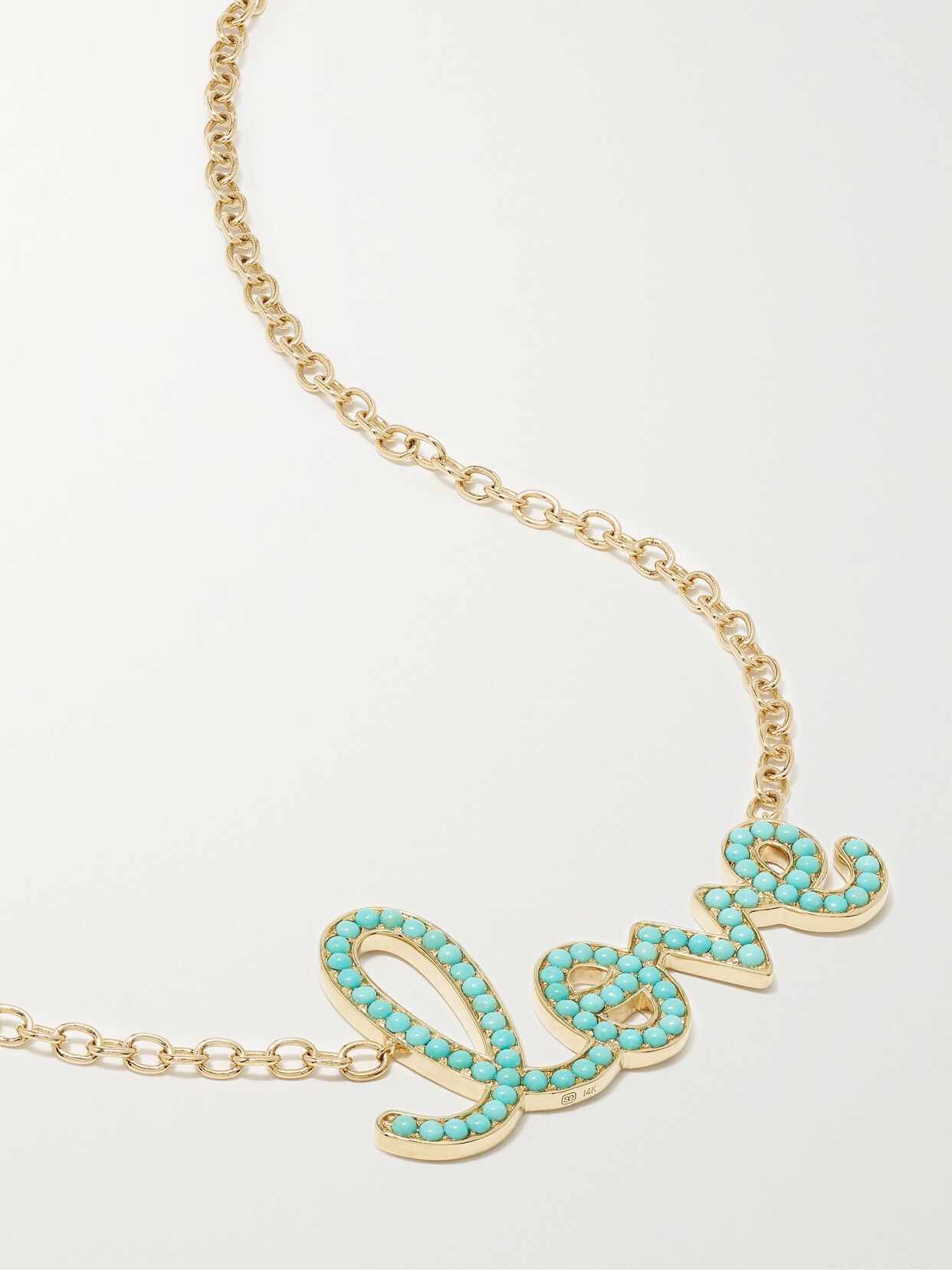 Sydney Evan Xl Love 14-karat  Turquoise Necklace