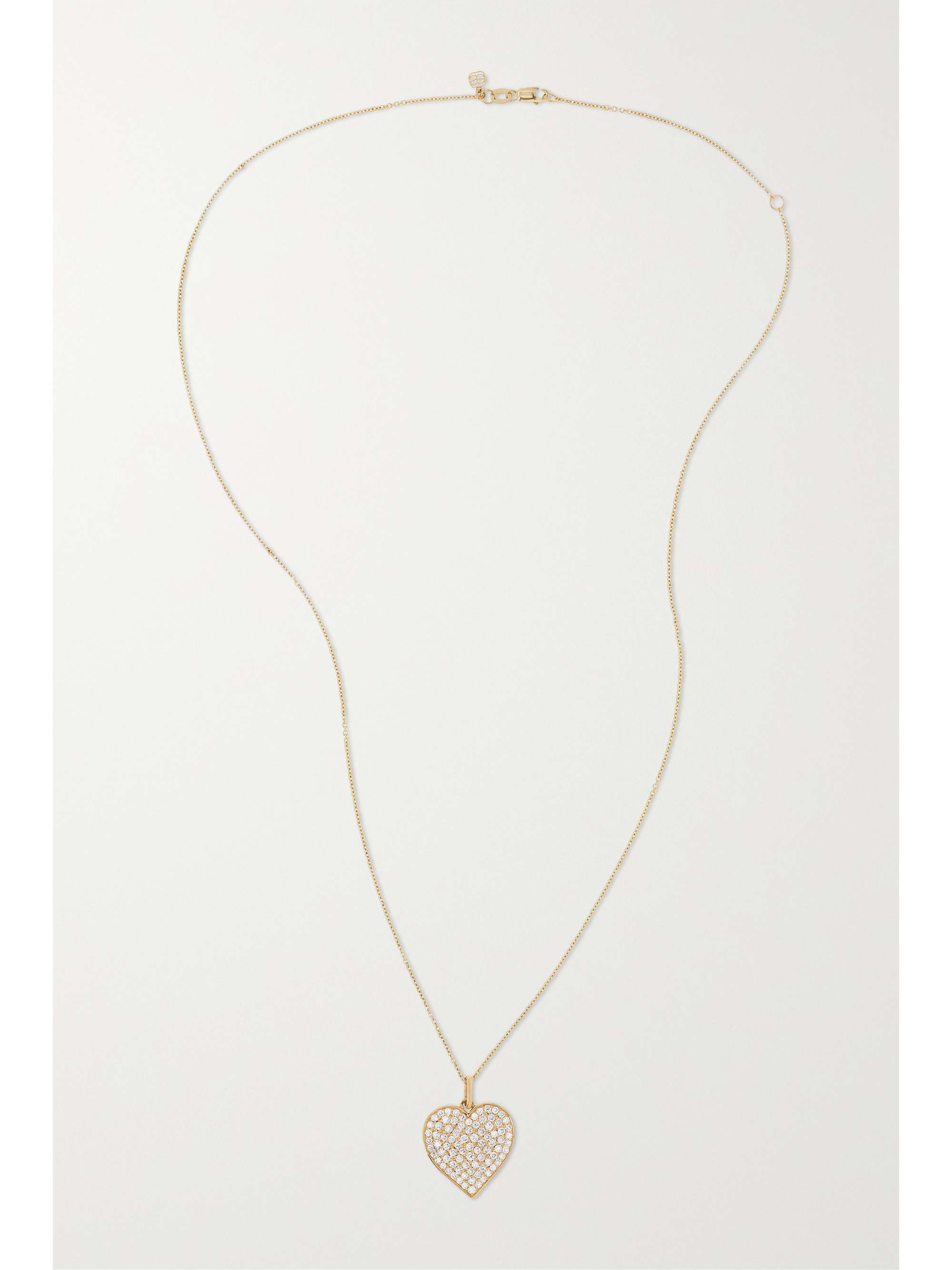 SYDNEY EVAN Extra Large Heart 14-karat gold diamond necklace