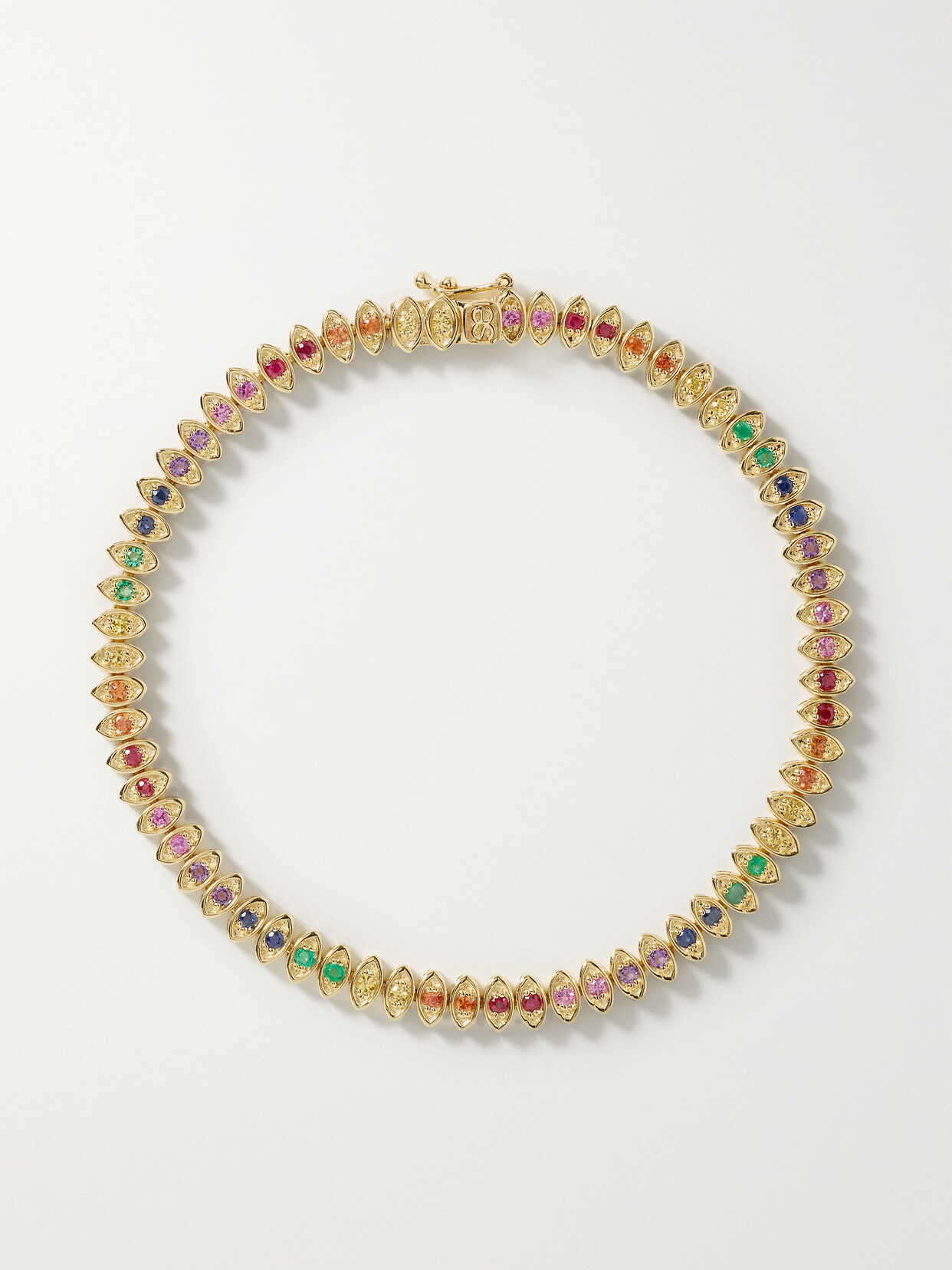 Sydney Evan Evil Eye 14-karat Gold -stone Bracelet