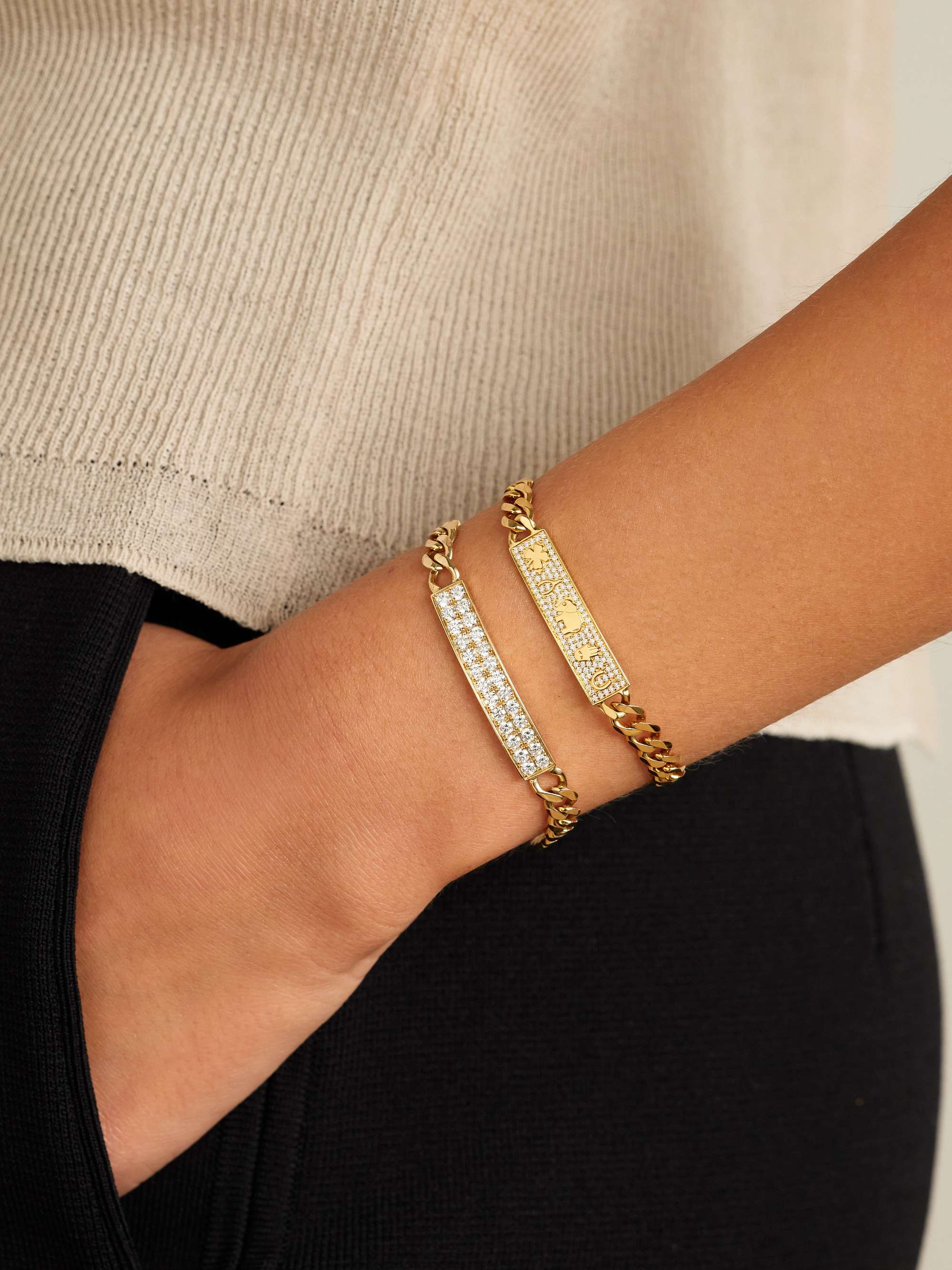 SYDNEY EVAN 14-karat gold diamond bracelet