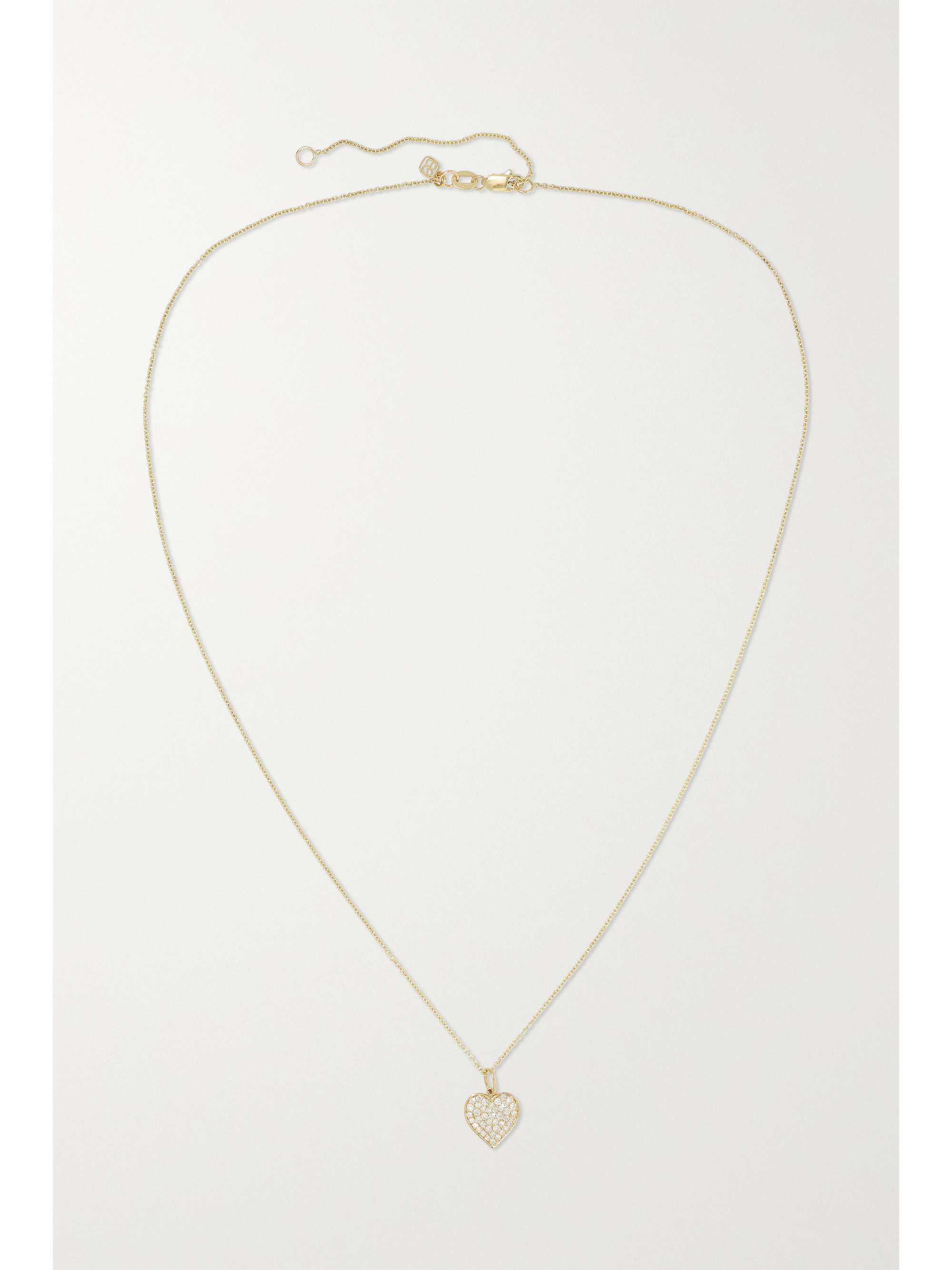 SYDNEY EVAN Mini Heart 14-karat gold diamond necklace