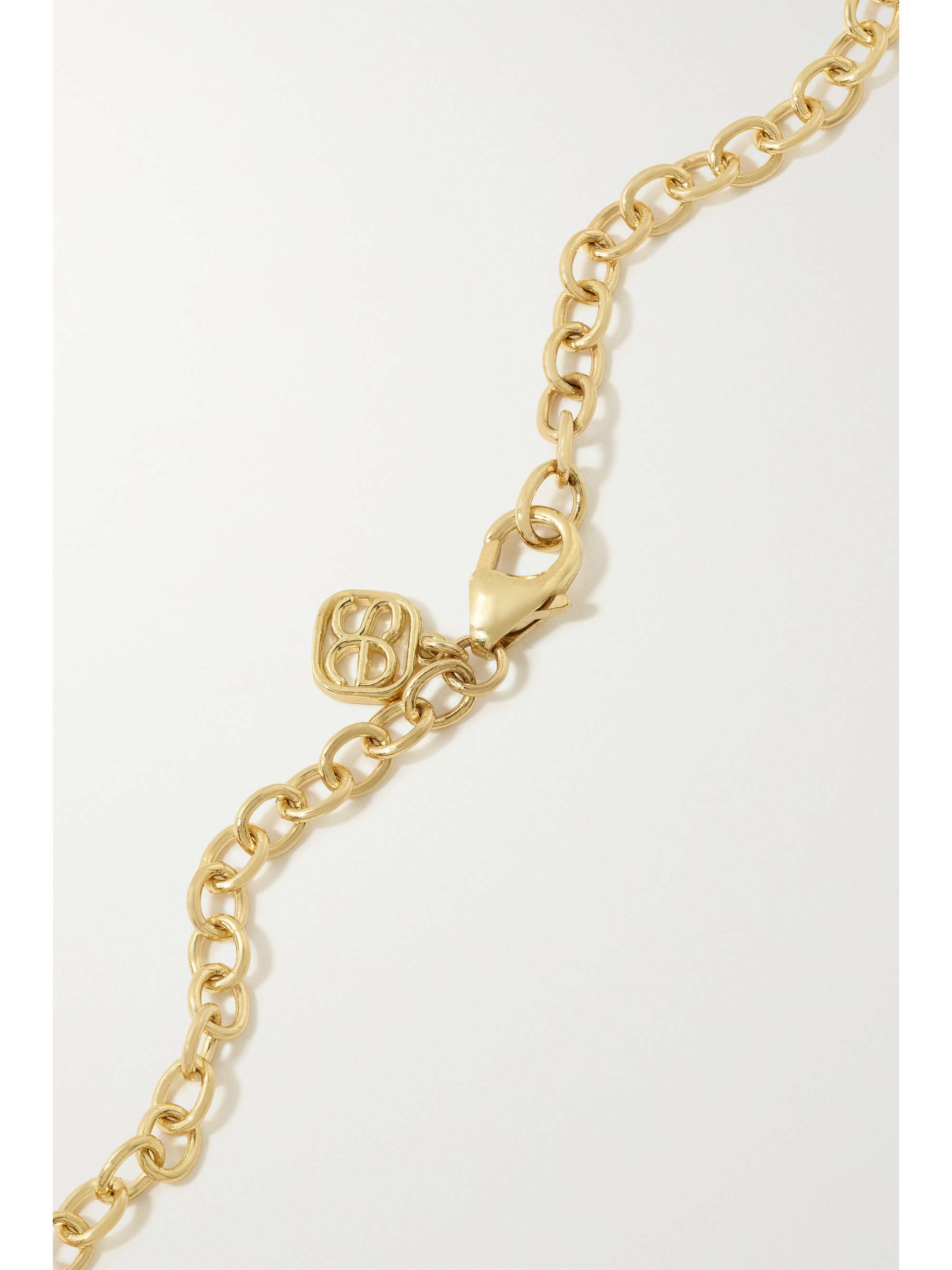 SYDNEY EVAN Protection, Love & Happiness 14-karat yellow and white gold diamond anklet