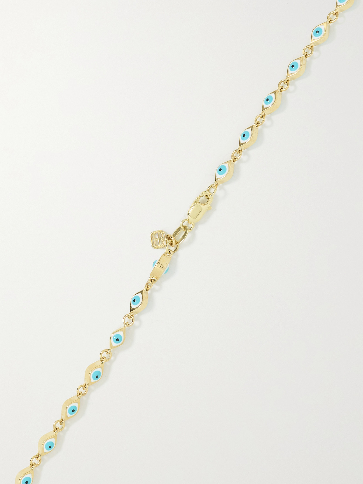 Sydney Evan Mini Evil Eye 14-karat Gold Enamel Necklace In Gold