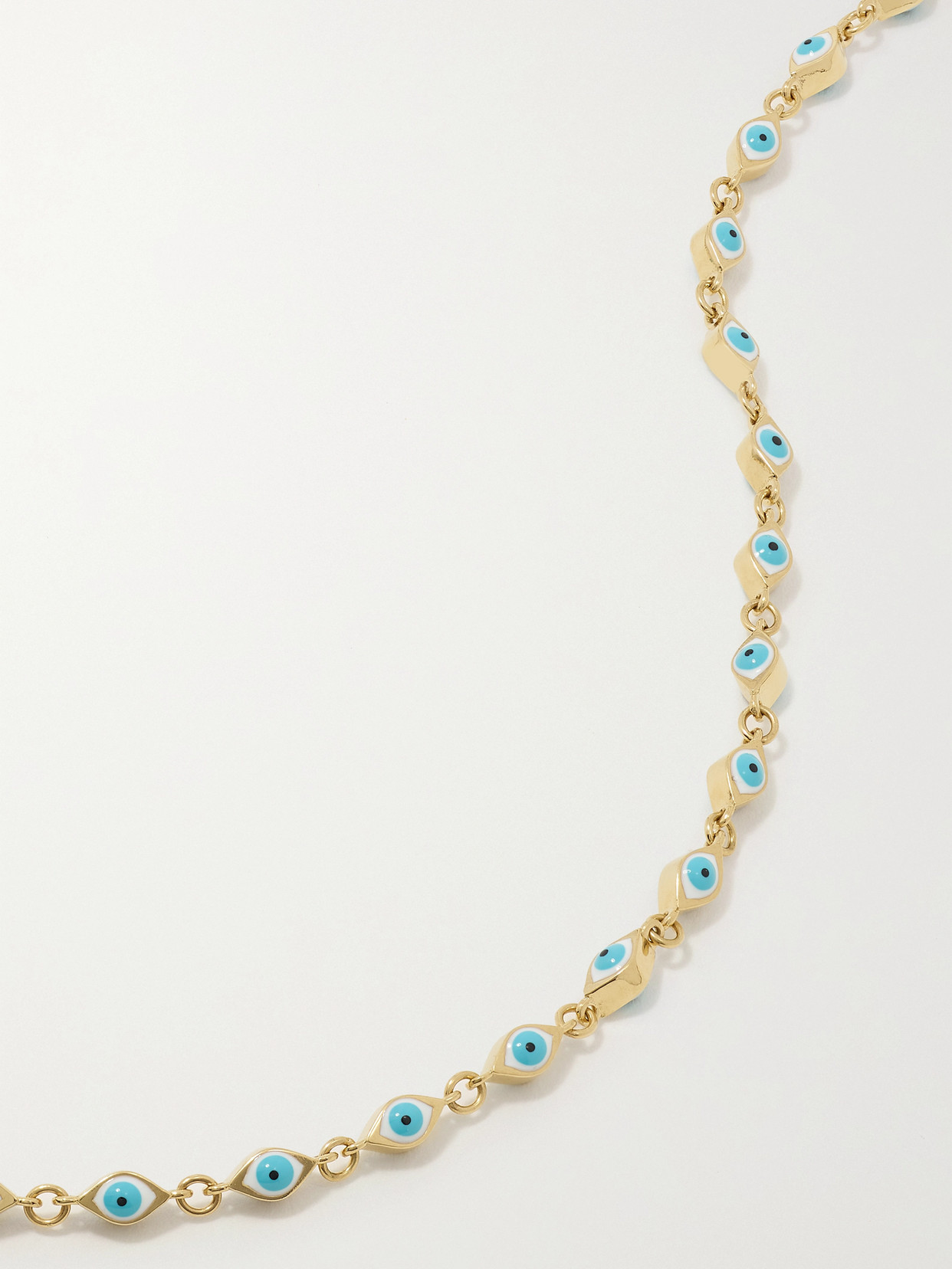 Sydney Evan Mini Evil Eye 14-karat Gold Enamel Necklace In Gold