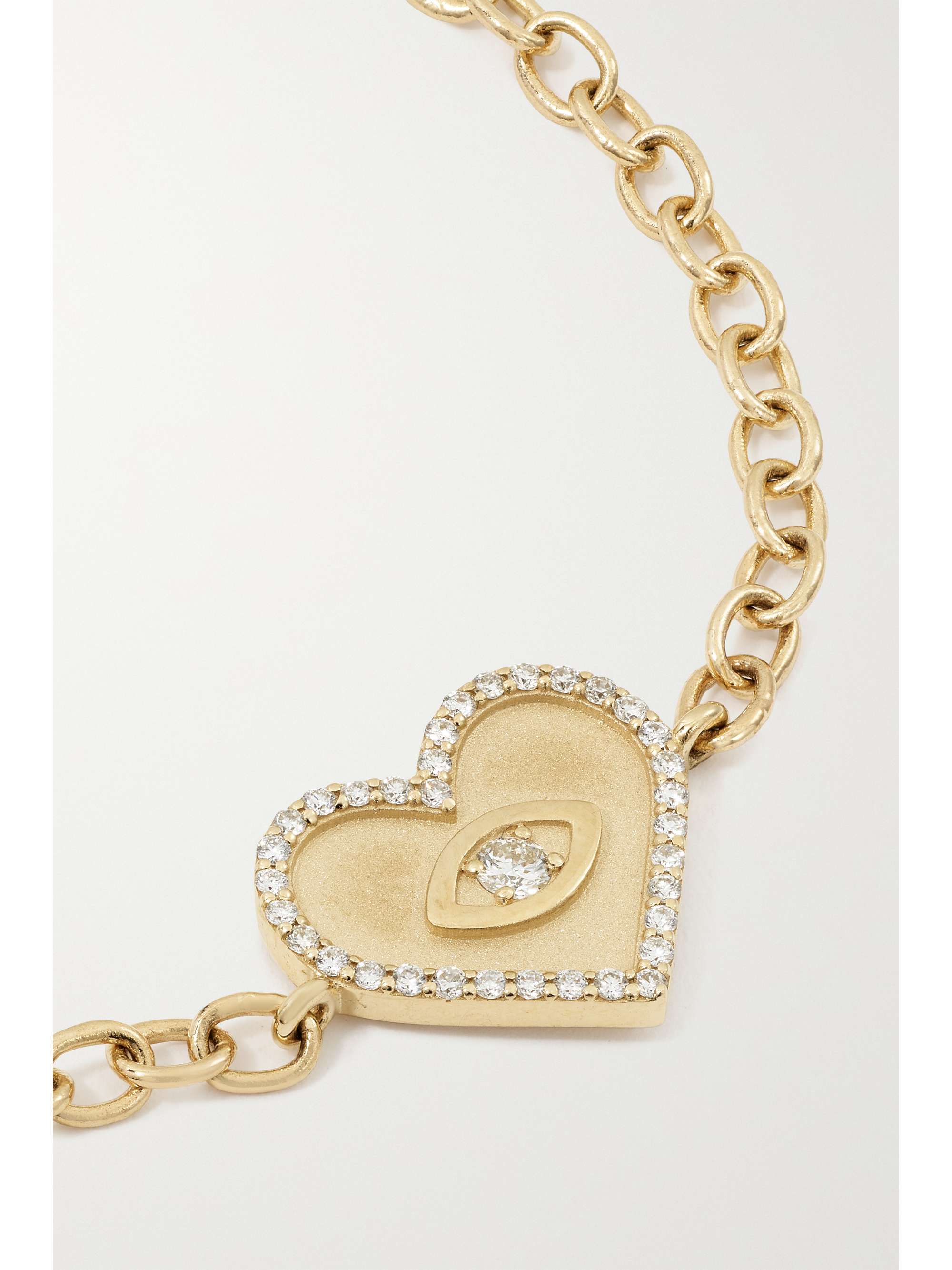 SYDNEY EVAN Medium Evil Eye 14-karat gold diamond bracelet