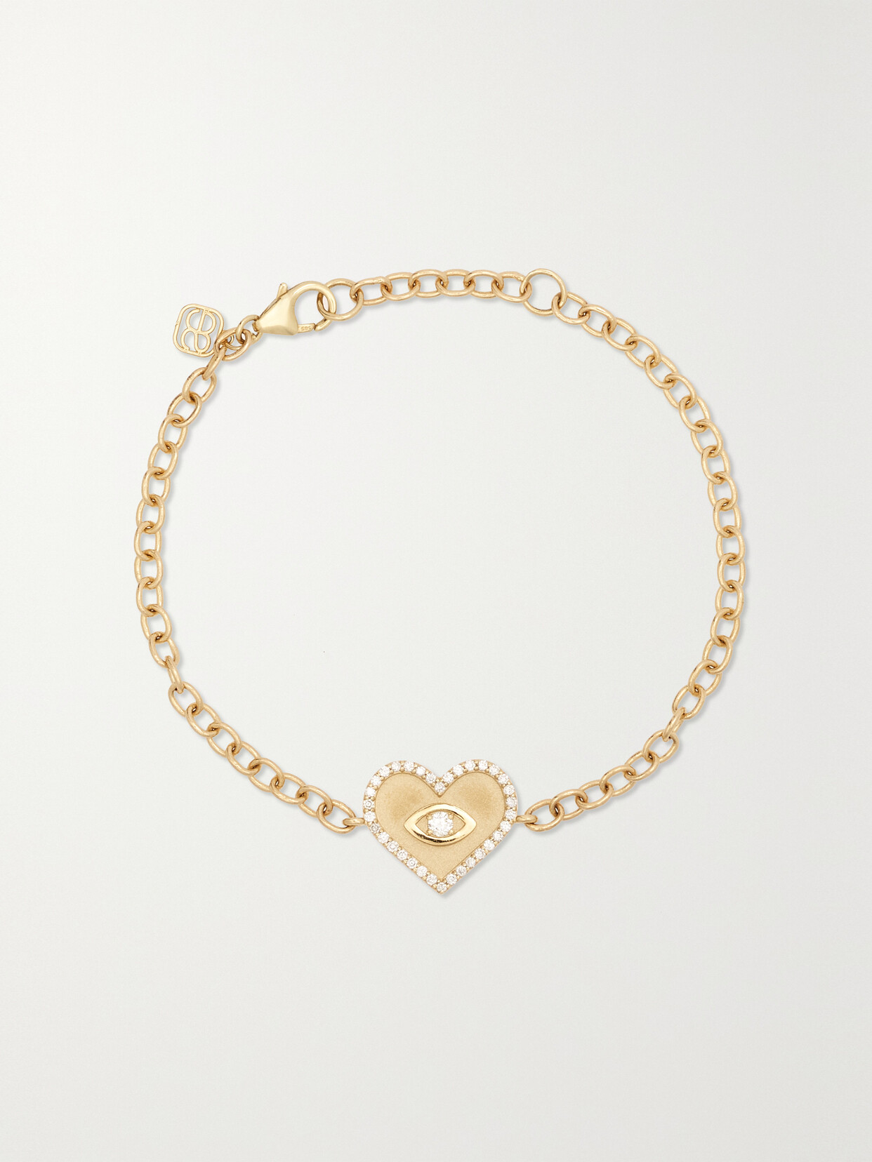 Sydney Evan Medium Evil Eye 14-karat Gold Diamond Bracelet