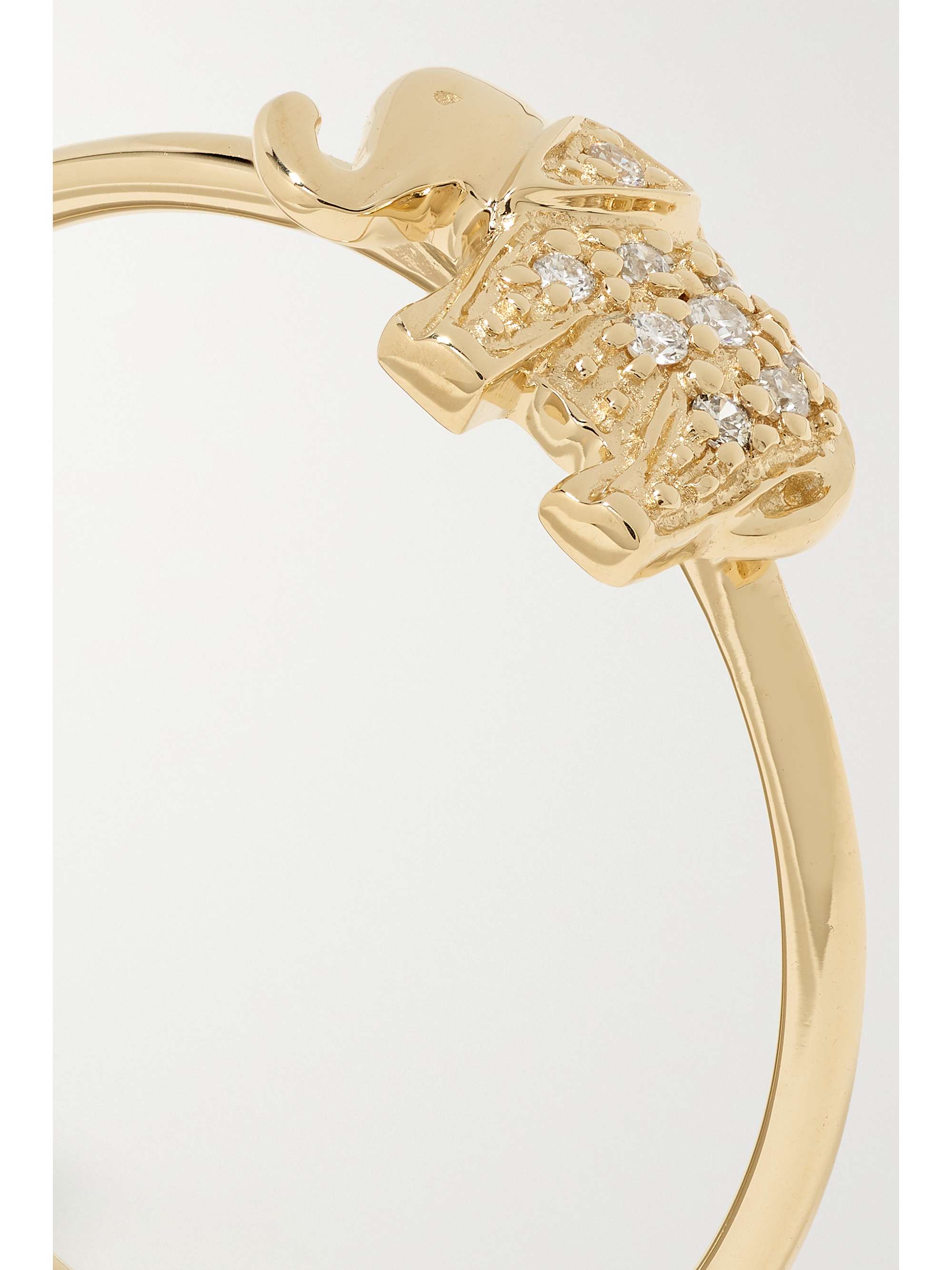 SYDNEY EVAN Mini Elephant 14-karat gold diamond ring