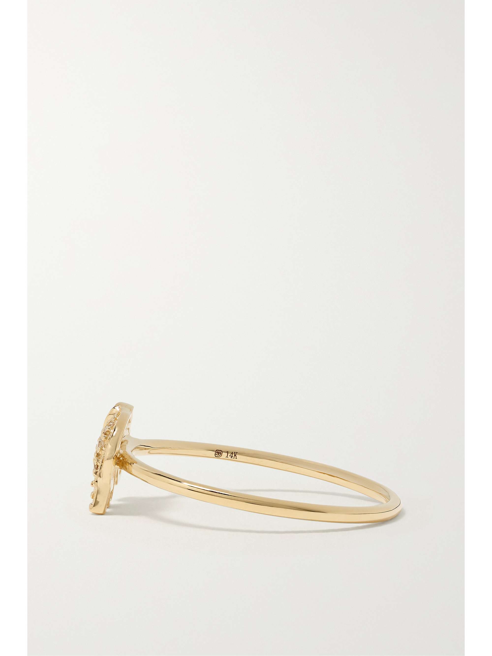 SYDNEY EVAN Mini Elephant 14-karat gold diamond ring