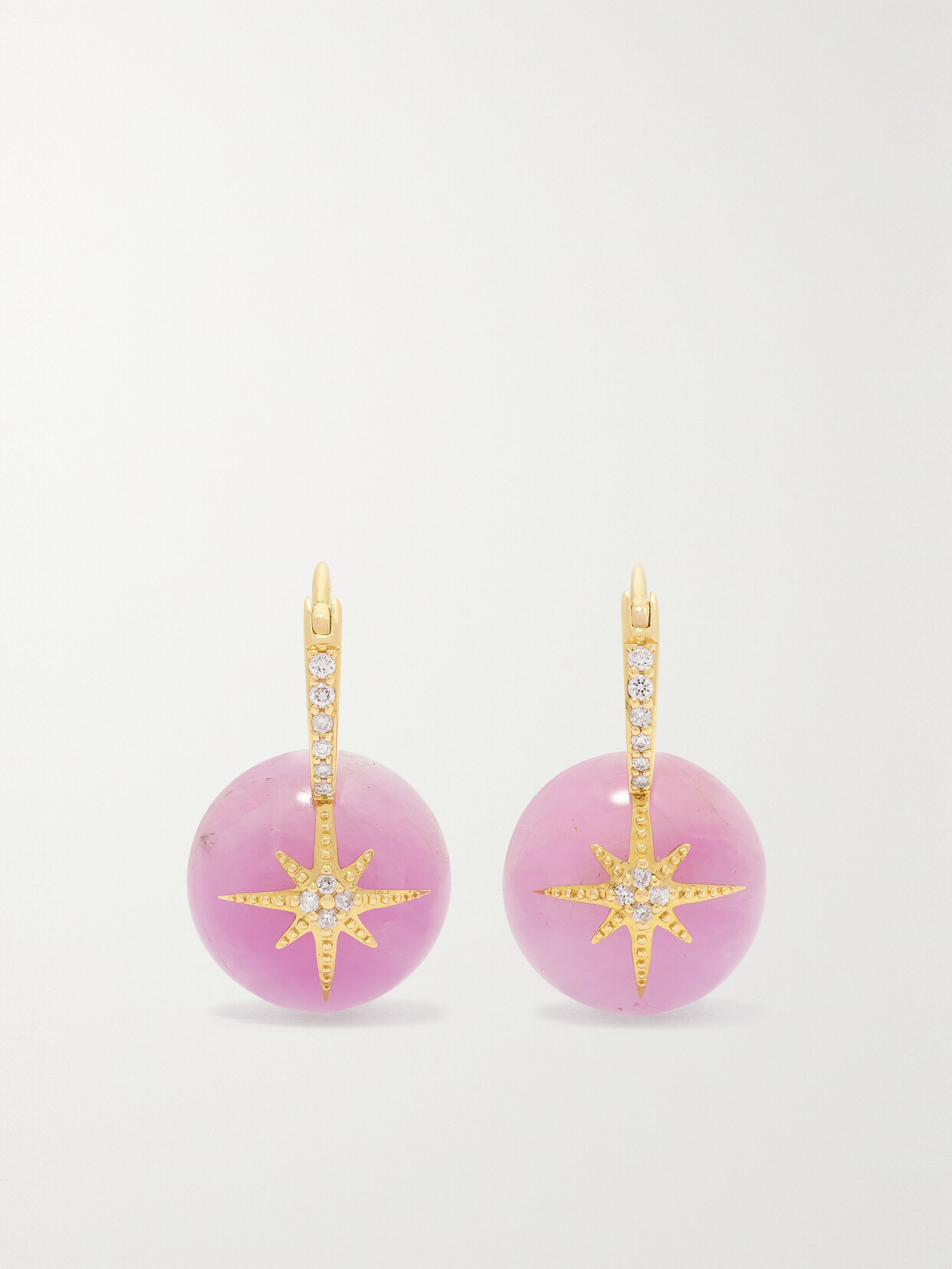 Sydney Evan Starburst 14-karat Gold, Opal And Diamond Earrings