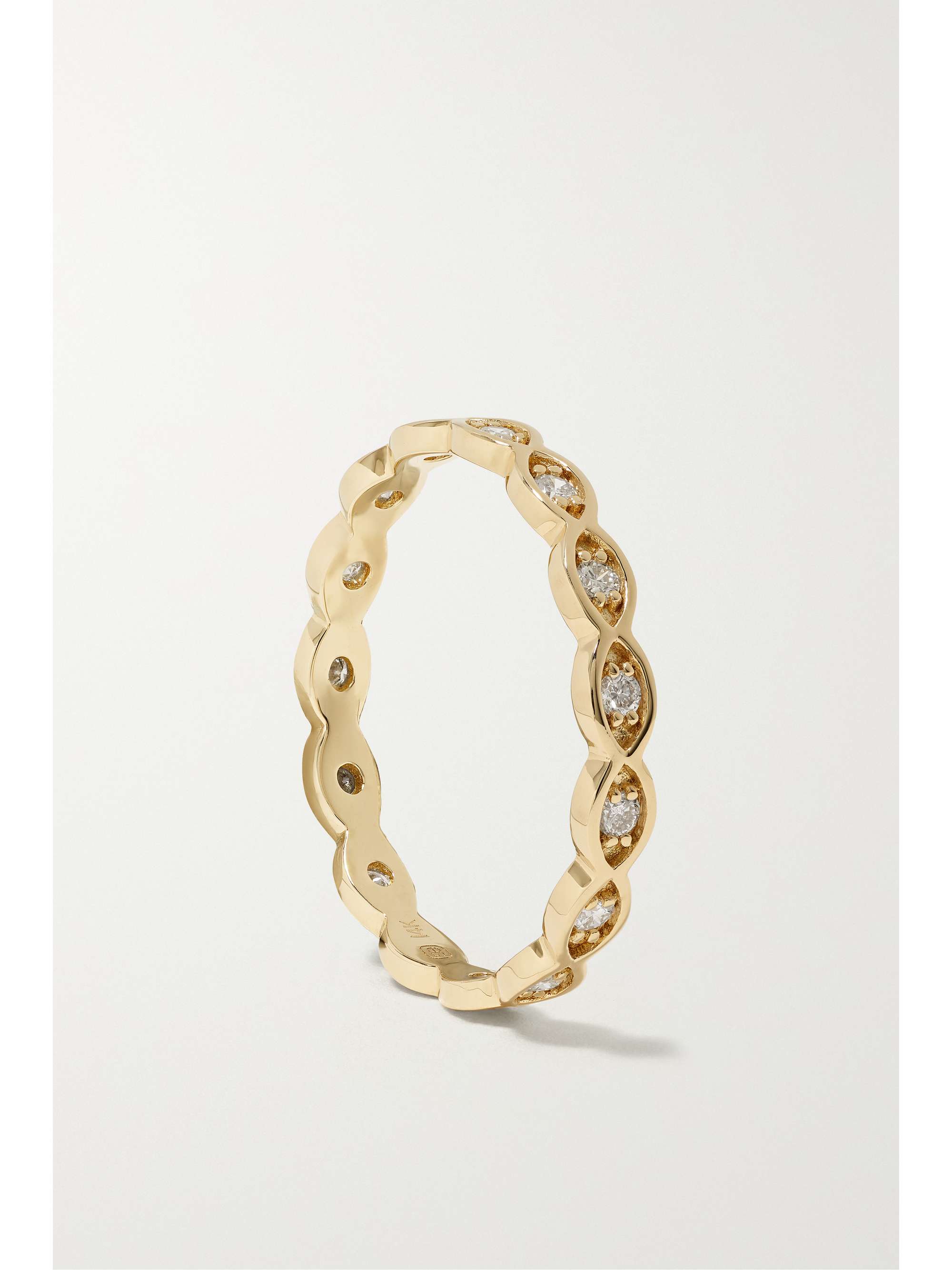 SYDNEY EVAN Evil Eye 14-karat gold diamond ring