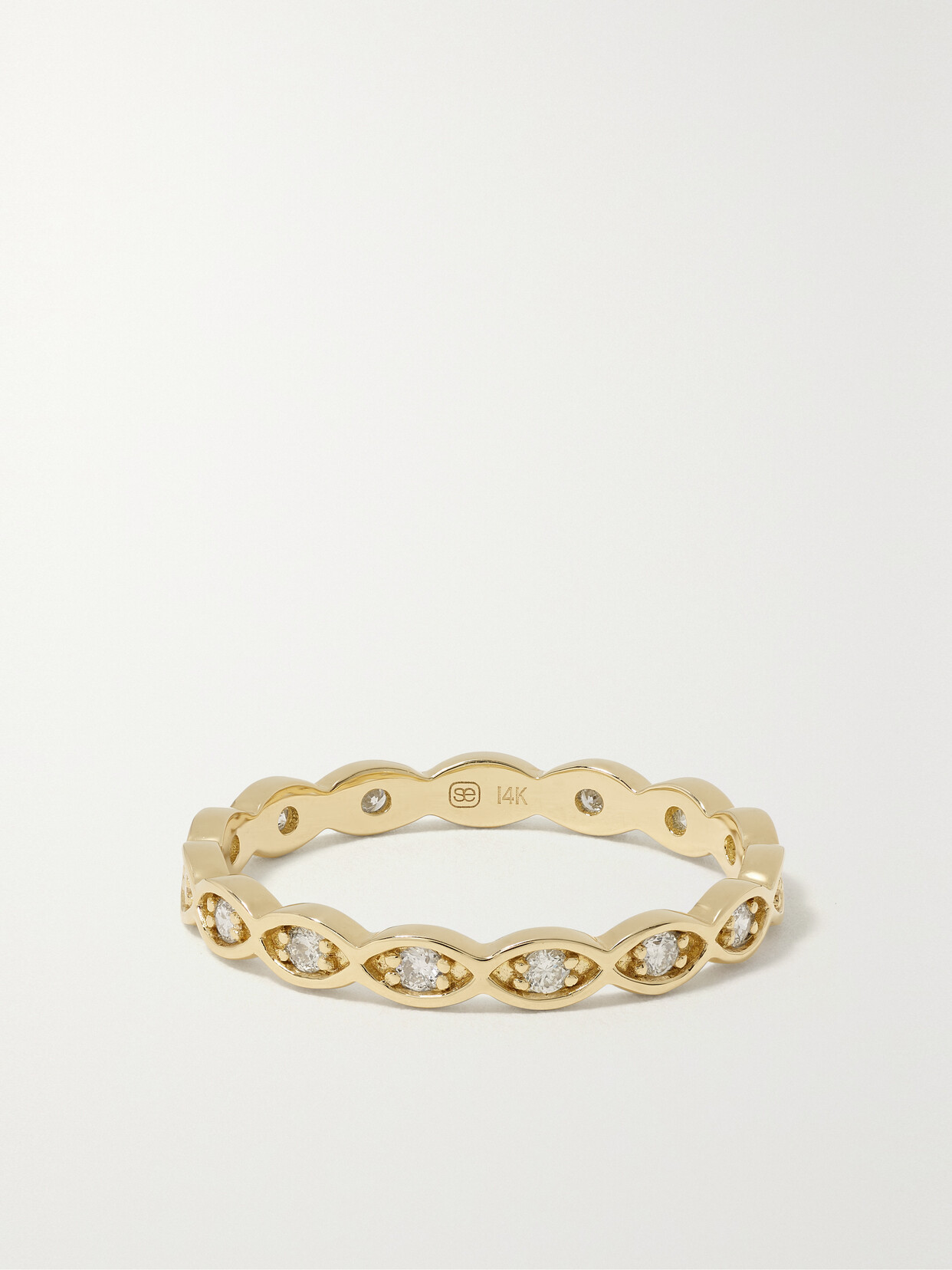 Sydney Evan - Evil Eye 14-karat Gold Diamond Ring - 8