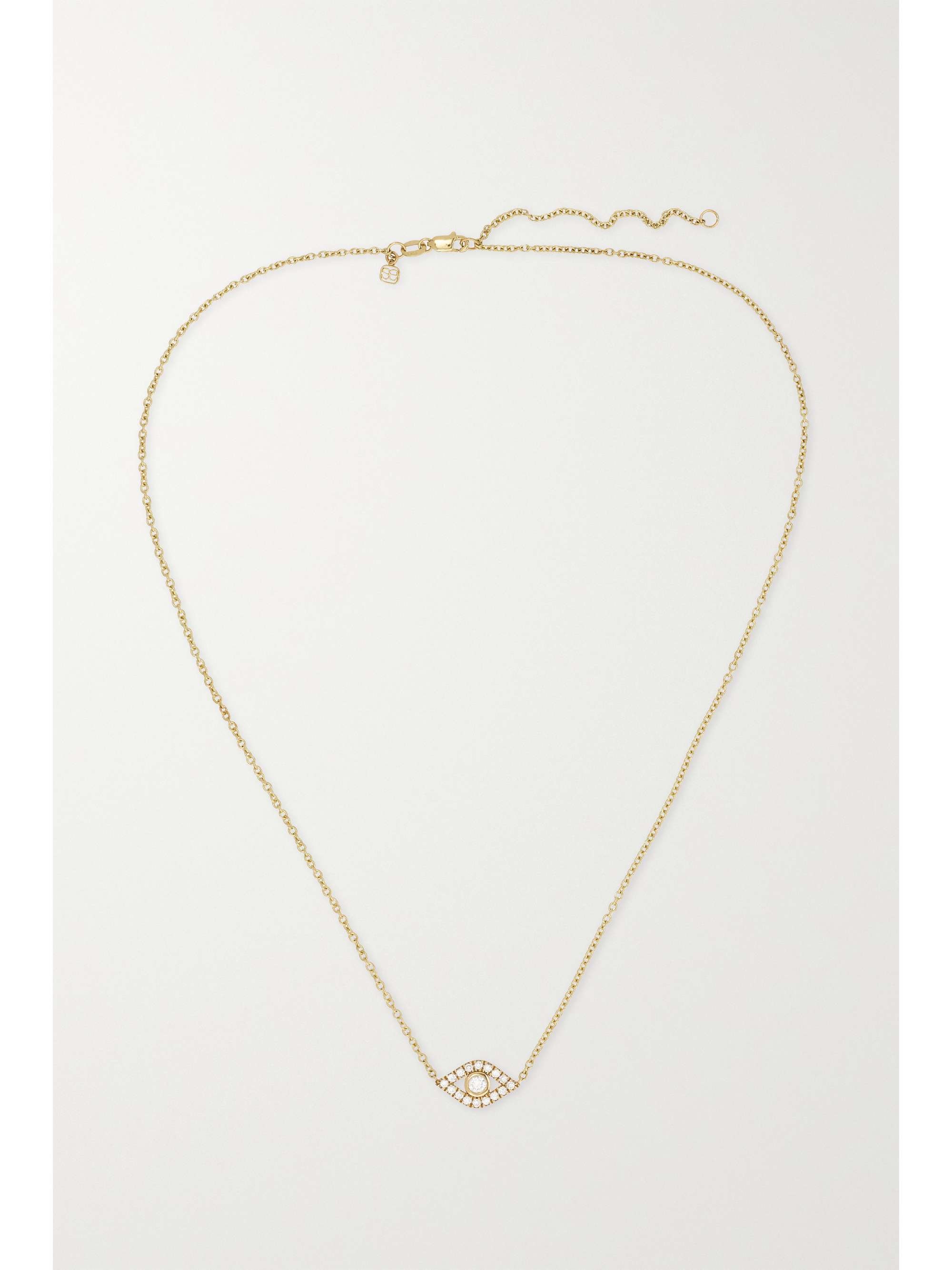 SYDNEY EVAN Evil Eye 14-karat gold diamond necklace
