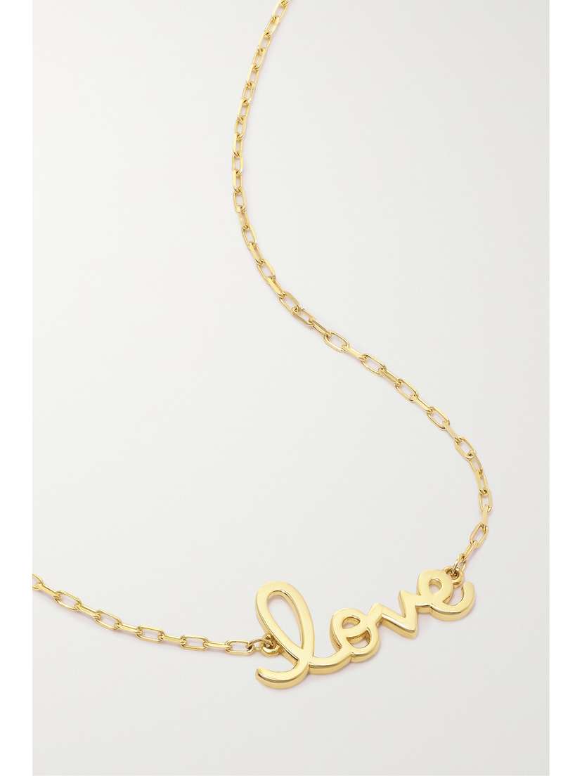 Sydney Evan Tiny Love 14-karat Gold Necklace