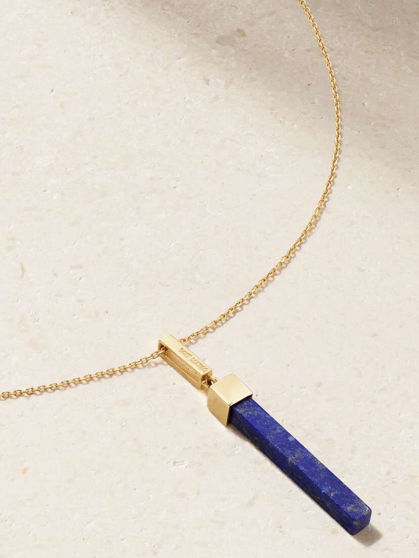 Mateo 14-karat Gold Lapis Lazuli Necklace