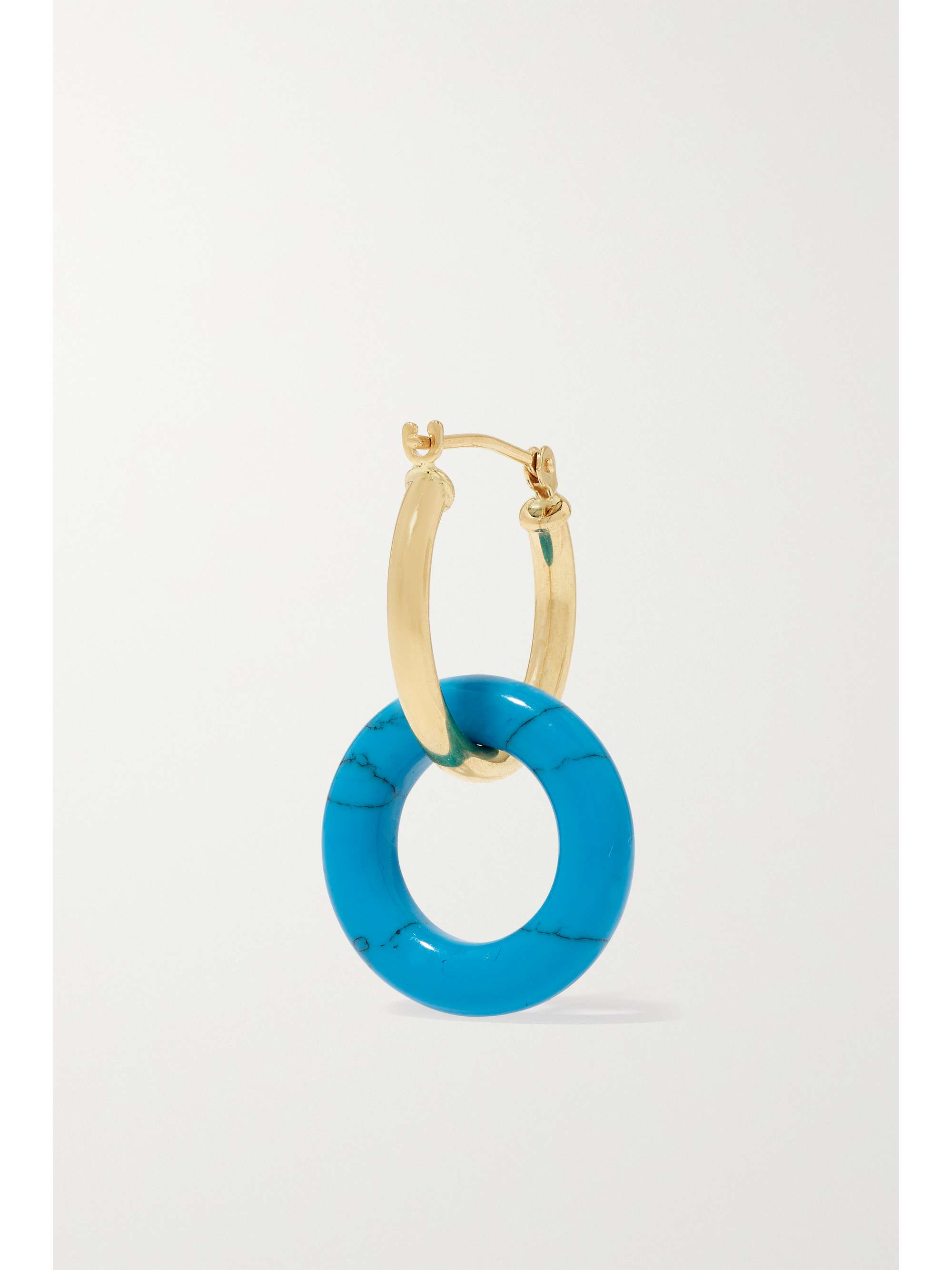 MATEO Donut 14-karat gold lapis lazuli hoop earrings