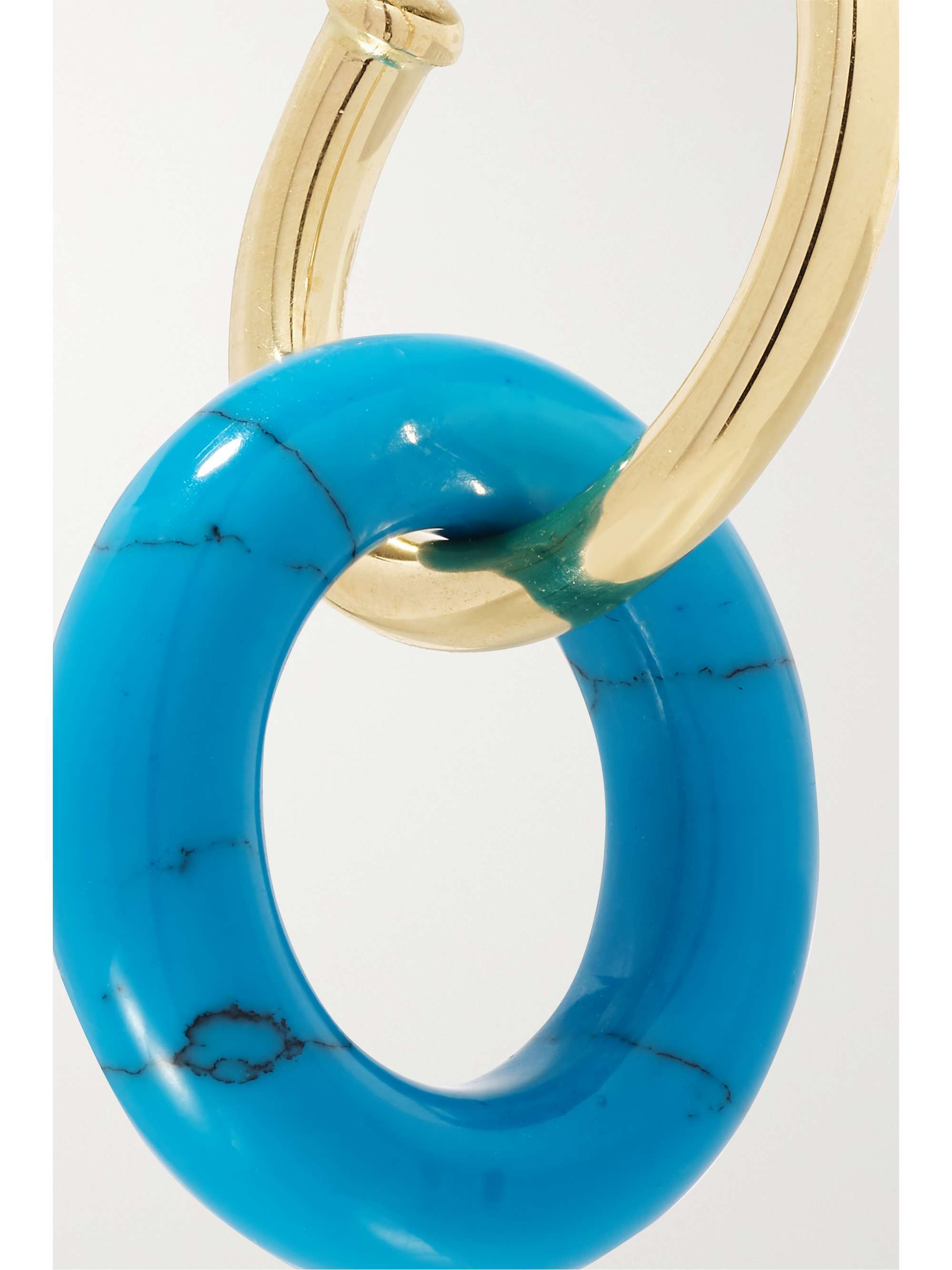 MATEO Donut 14-karat gold lapis lazuli hoop earrings