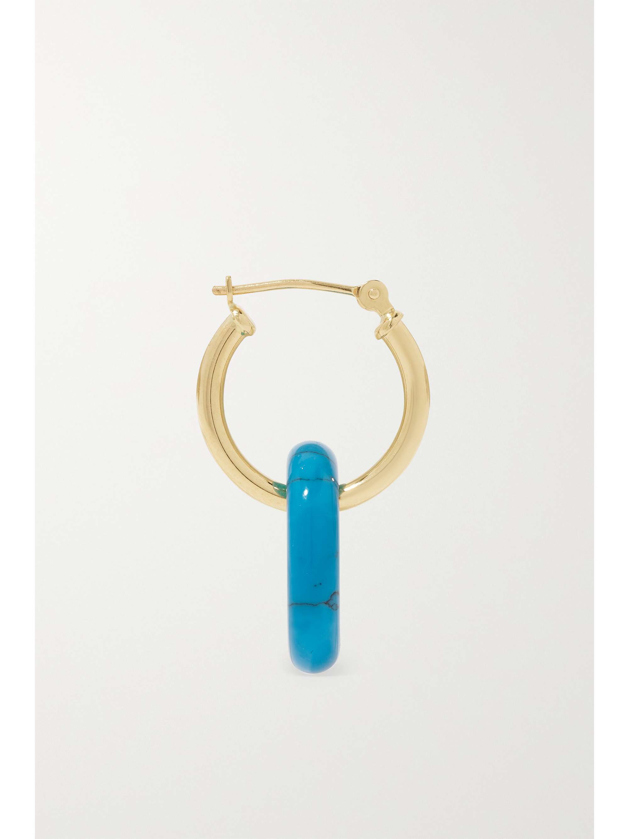 MATEO Donut 14-karat gold lapis lazuli hoop earrings