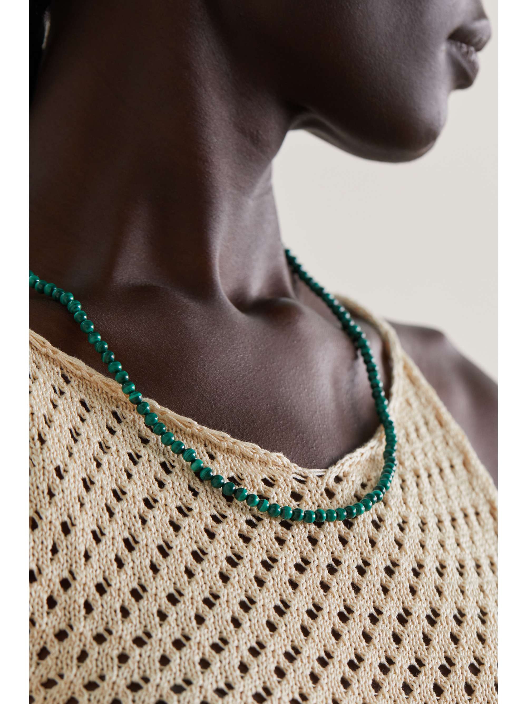 MATEO 14-karat gold malachite necklace