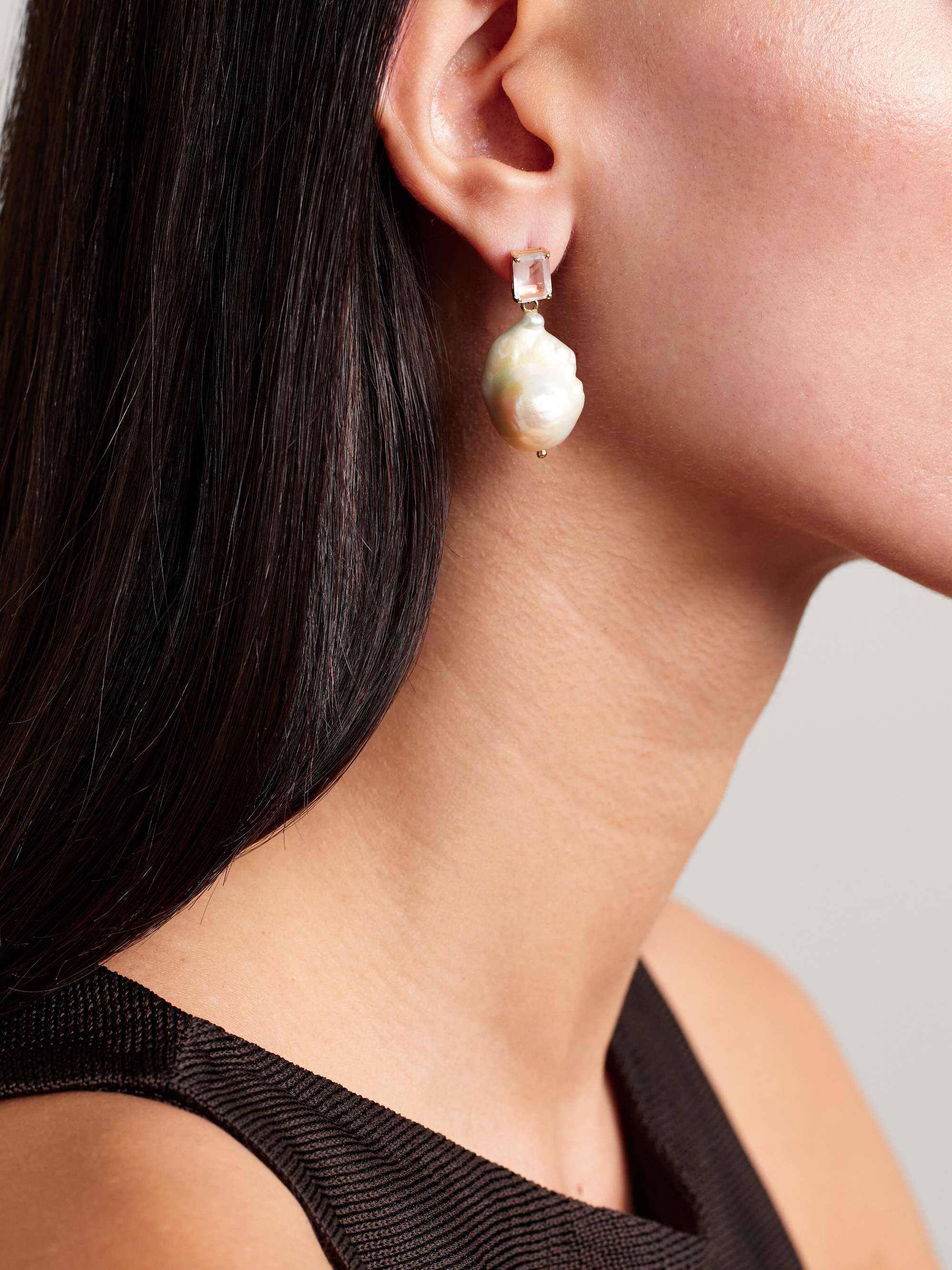 Pearl & Rose Quartz earrings Pearl & Rose Quartz earrings