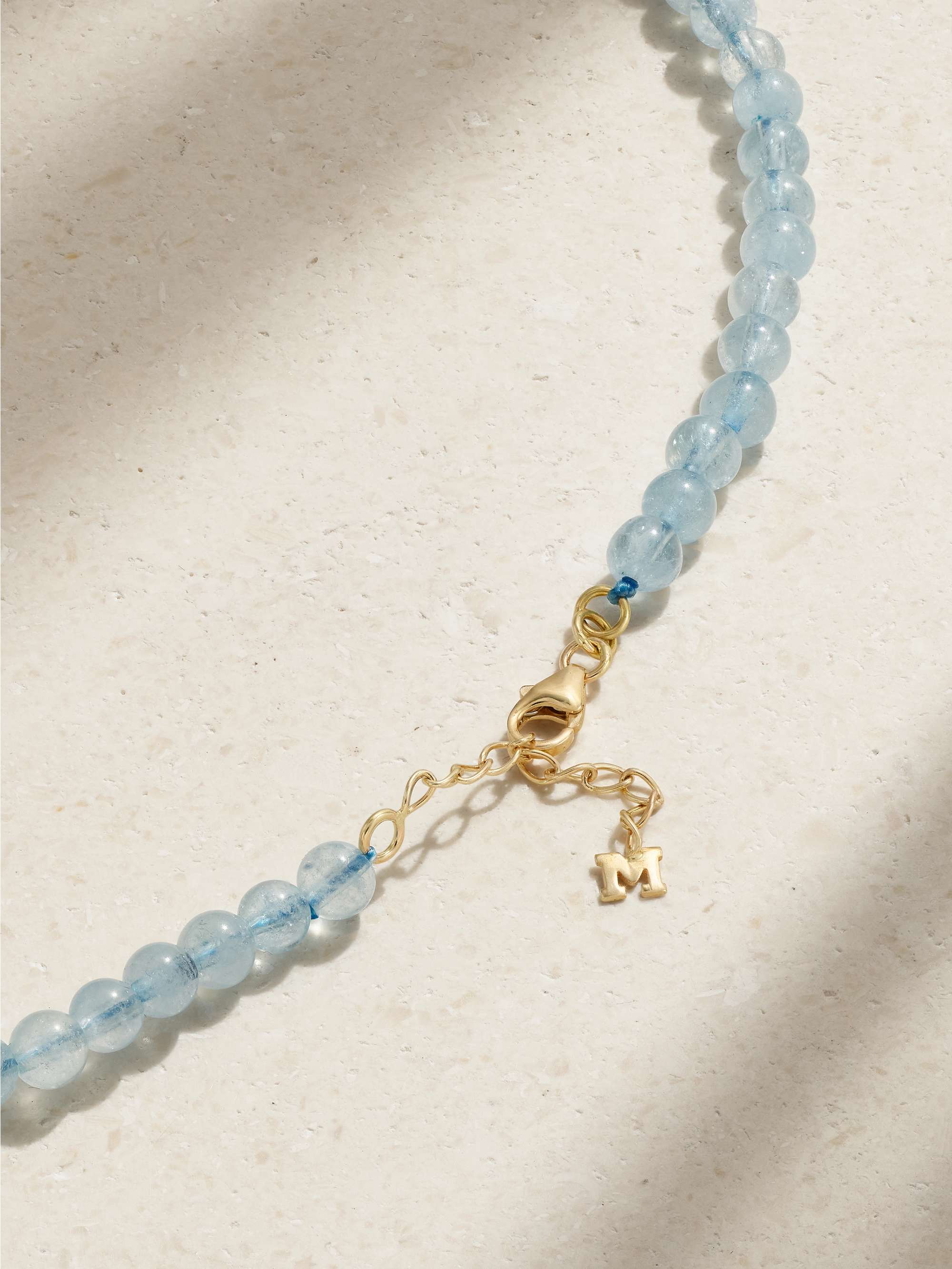 MATEO 14-karat gold aquamarine necklace