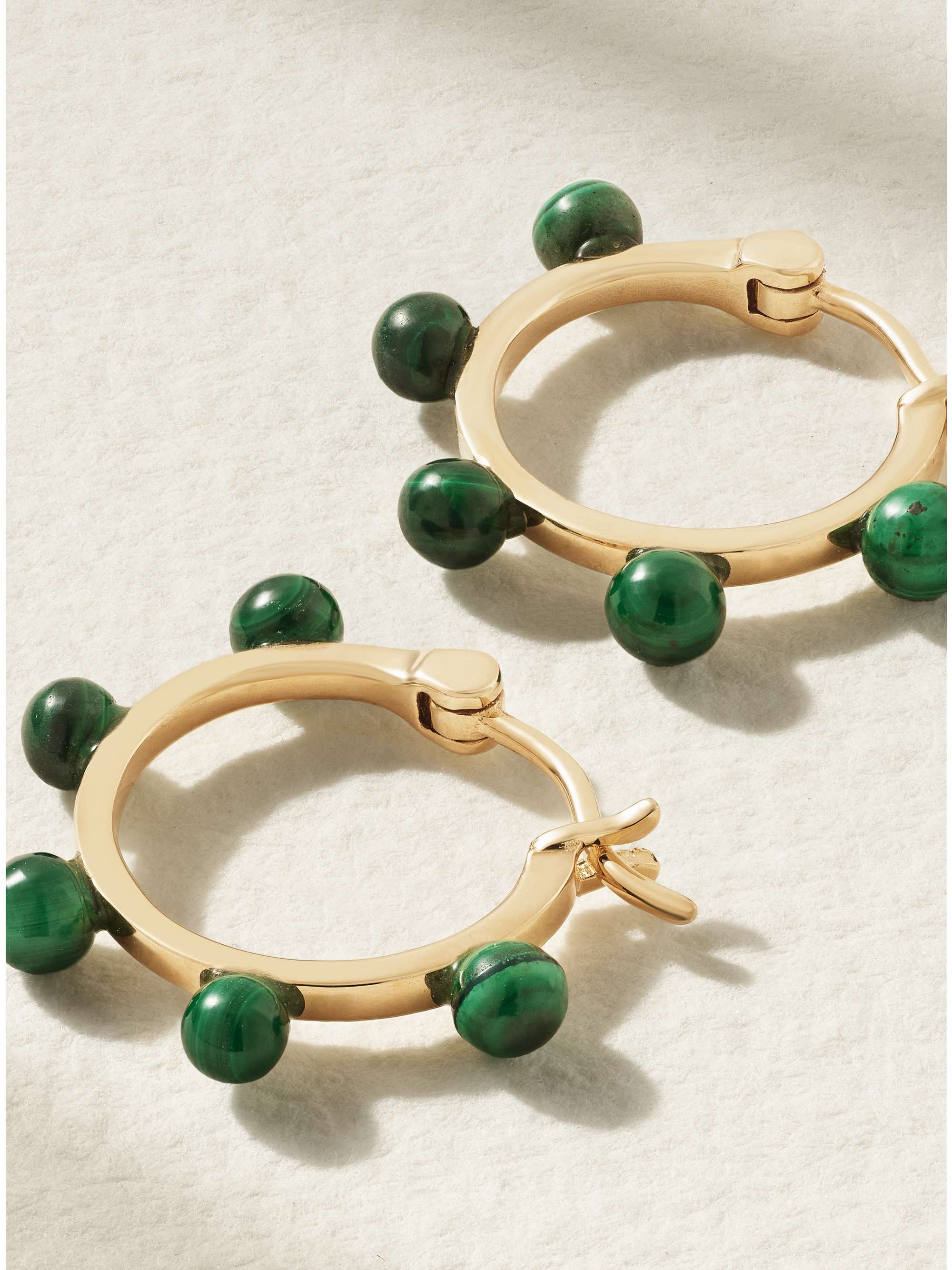 MATEO Small Dot 14-karat gold lapis lazuli hoop earrings