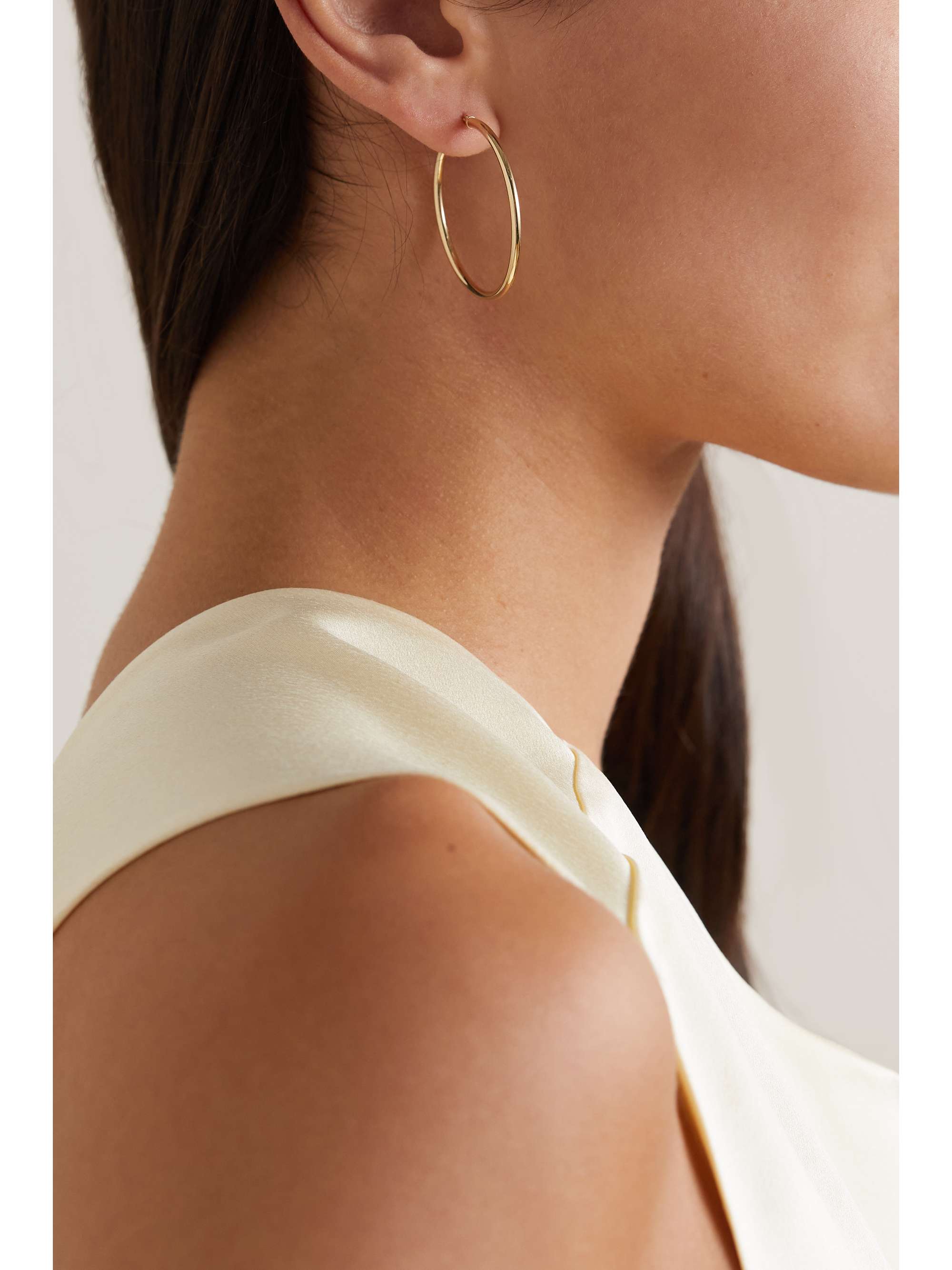 MATEO Large 14-karat gold pearl hoop earrings