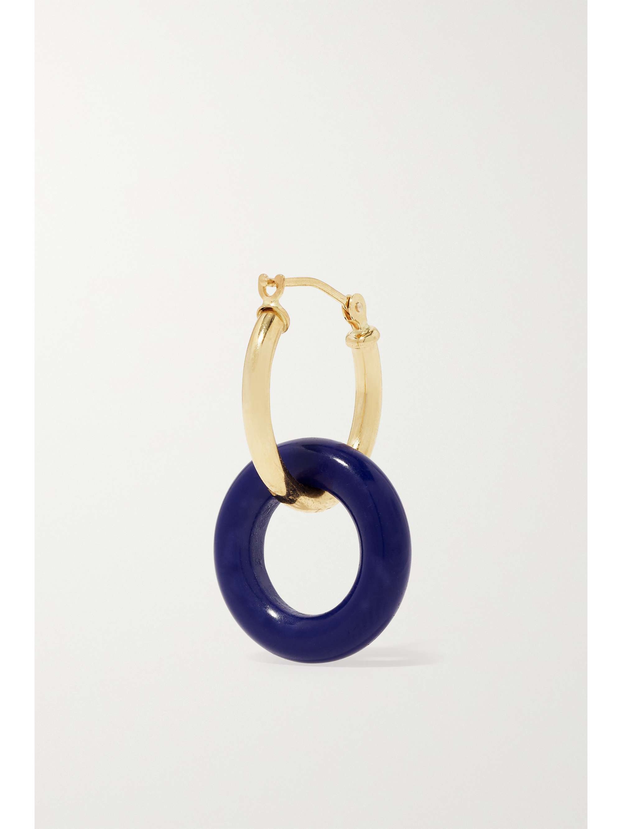 MATEO Donut 14-karat gold lapis lazuli hoop earrings