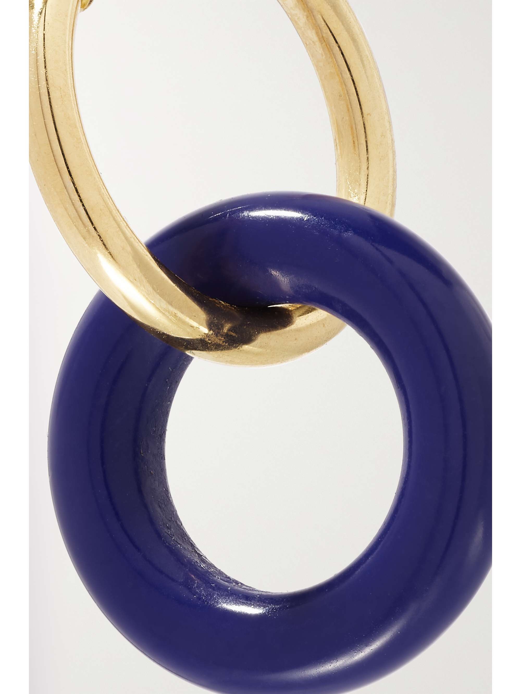 MATEO Donut 14-karat gold lapis lazuli hoop earrings