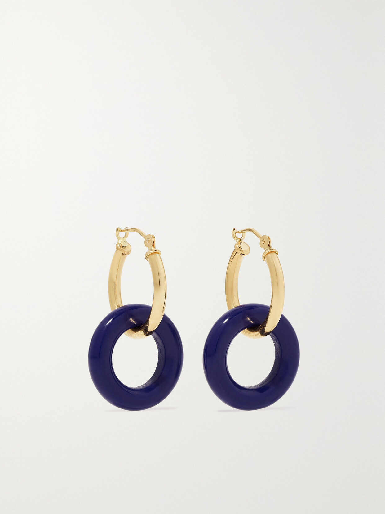 Mateo Donut 14-karat Gold Lapis Lazuli Hoop Earrings