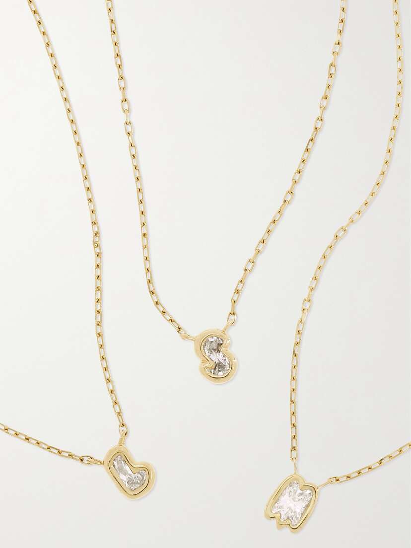 Gemella Bubble Bezels 18-karat Gold iamond Necklace