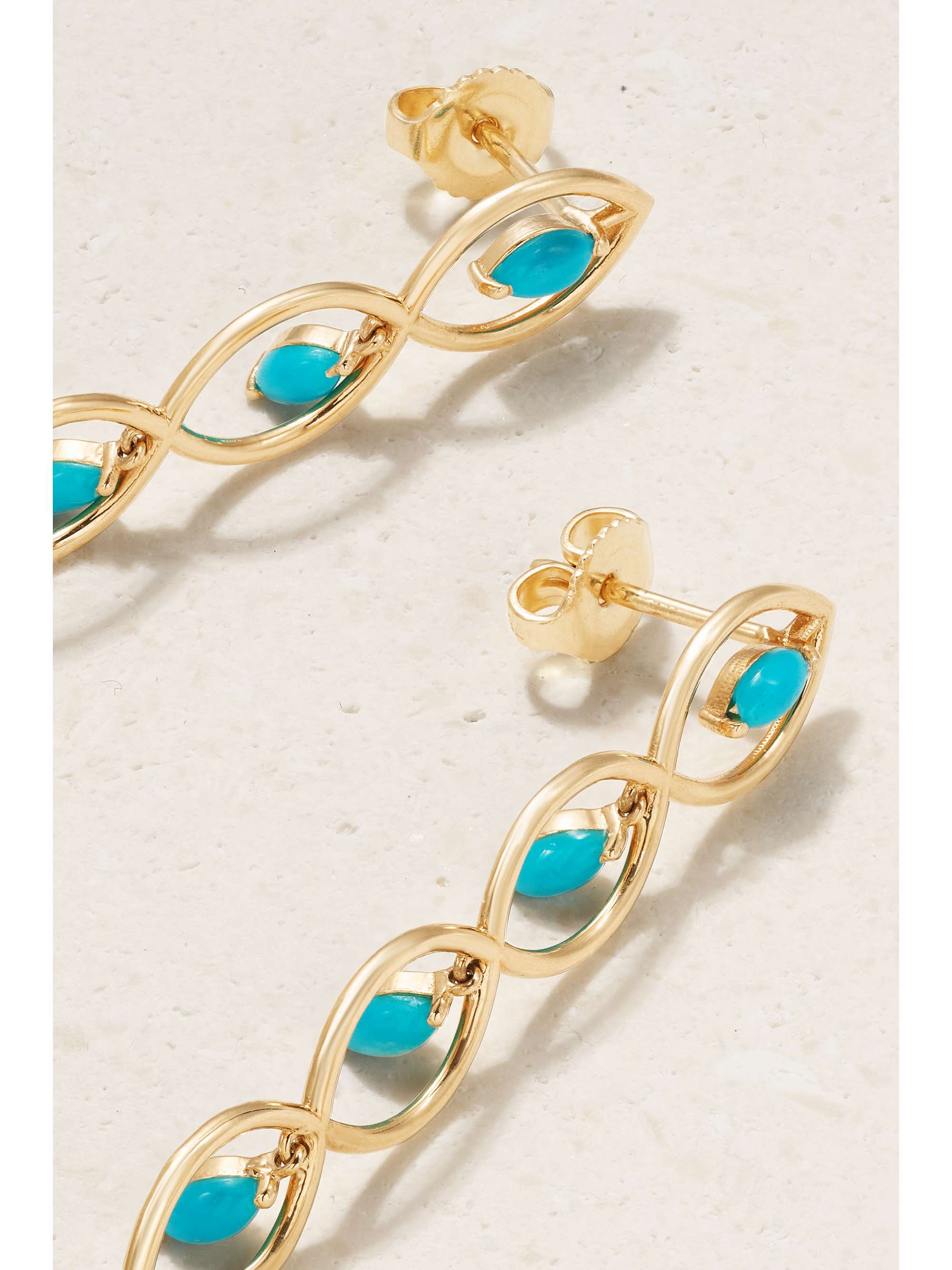 GEMELLA Connections Qui Qui 18-Karat Gold Turquoise Earrings