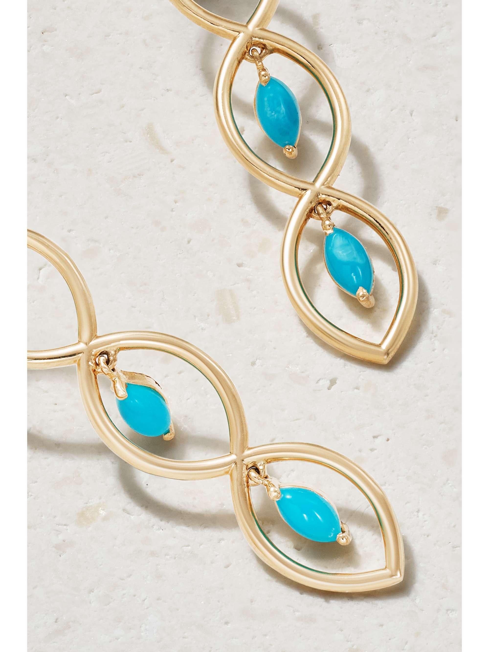 GEMELLA Connections Qui Qui 18-Karat Gold Turquoise Earrings