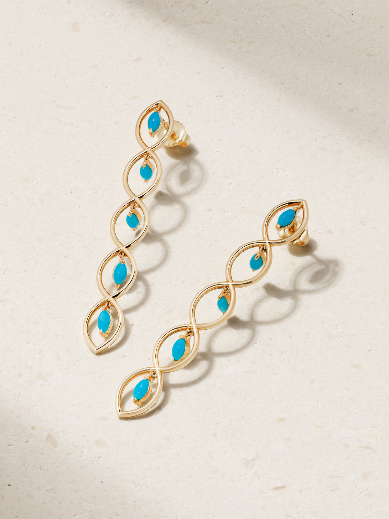 Gemella Connections Qui Qui 18-karat Gold Turquoise Earrings