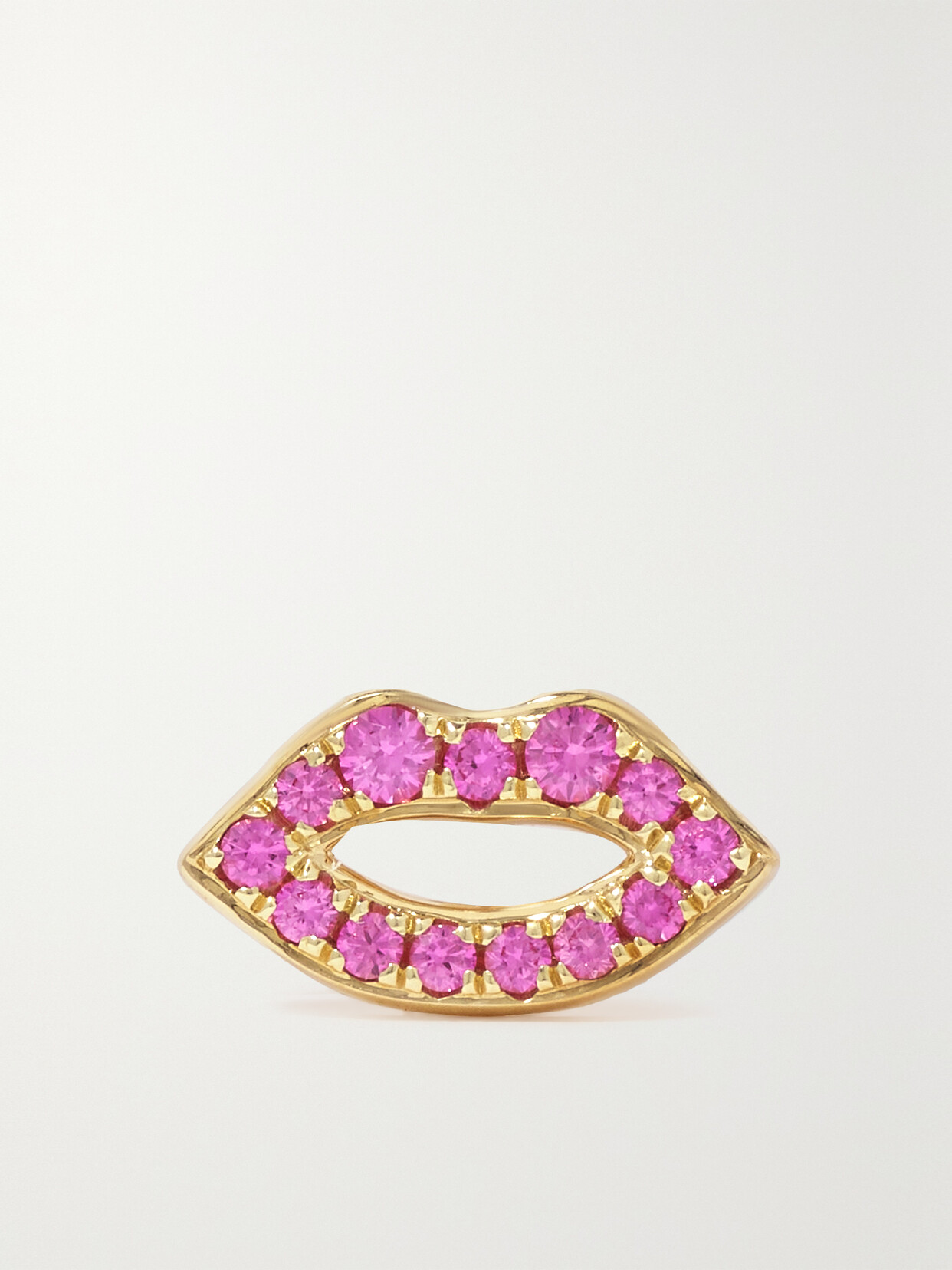 Robinson Pelham - Lips 14-karat Gold Sapphire Single Earring - One size
