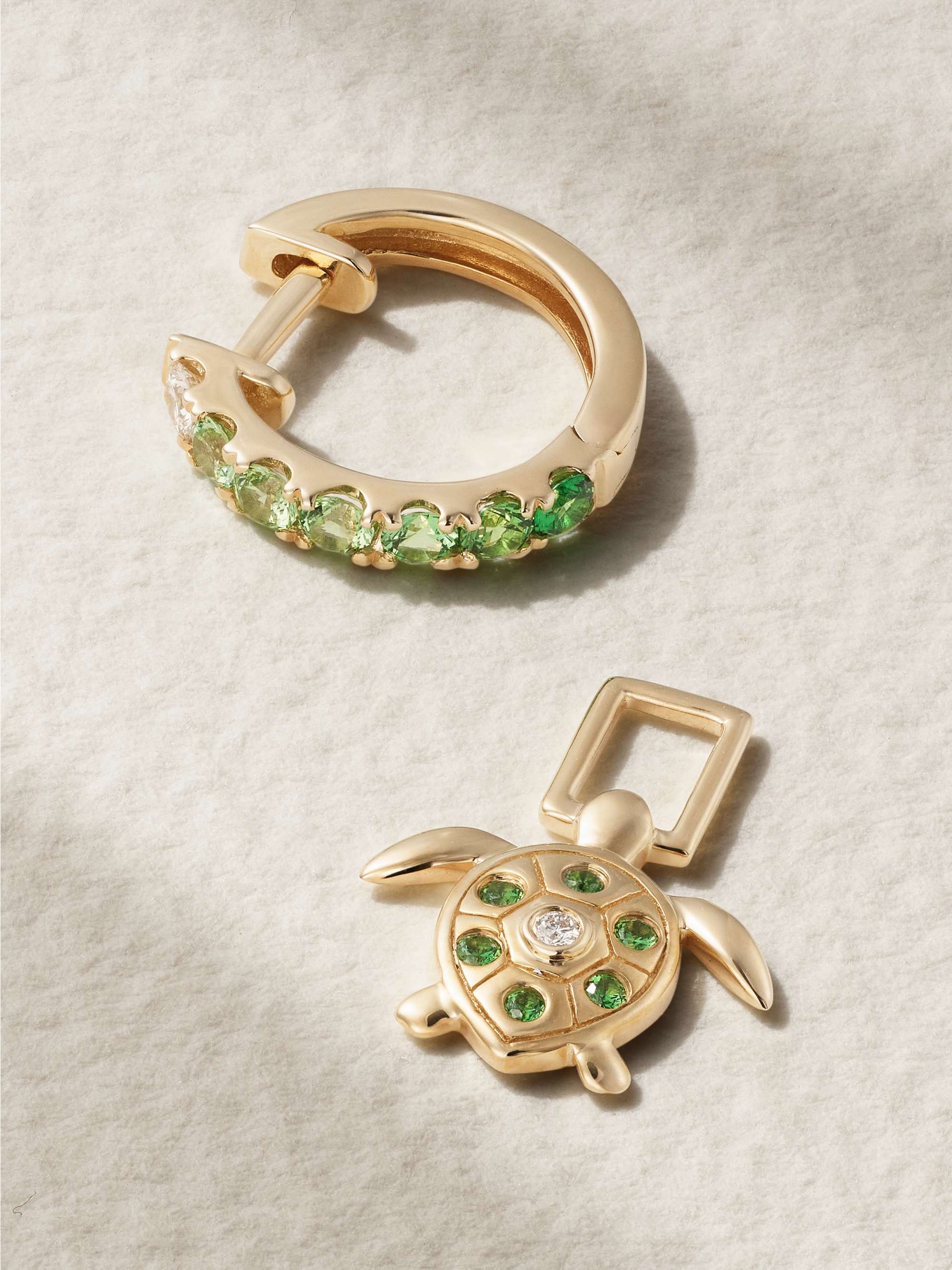 ROBINSON PELHAM Orb and Left Arrow EarWish 14-karat gold multi-stone single hoop earring