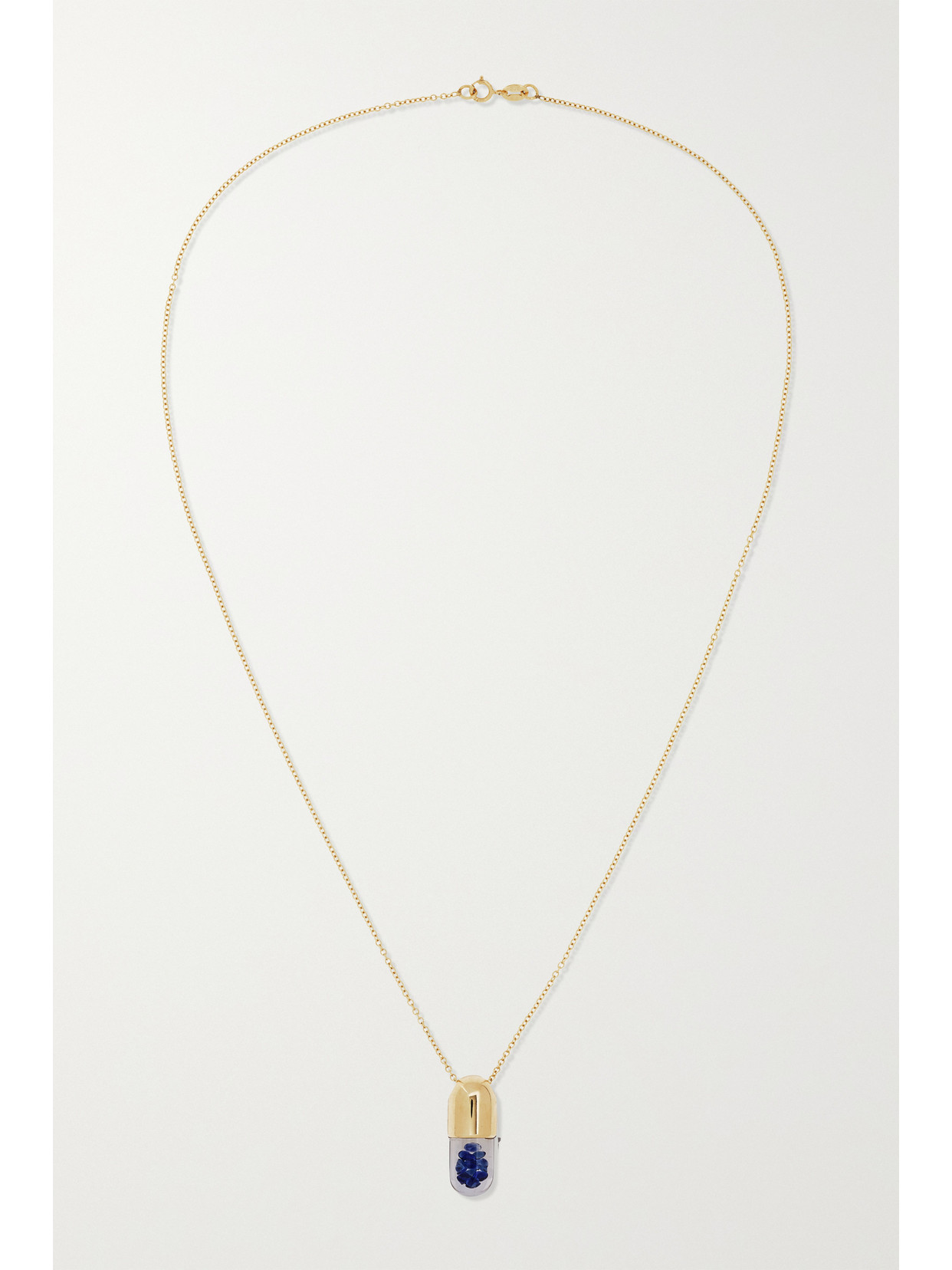 Robinson Pelham Mini Elixir Of Wisdom 18-karat Gold Sapphire Necklace In Gold